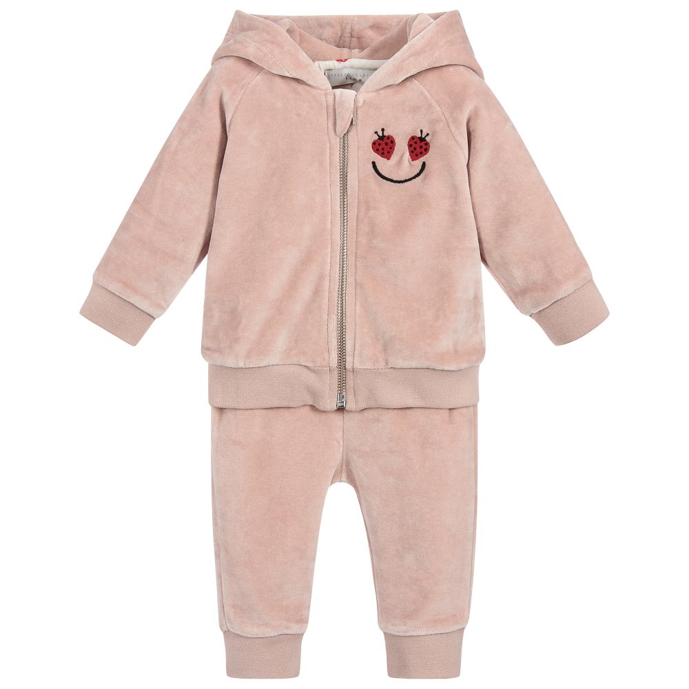 Baby Girls Dusky Rose Cotton Tracksuit