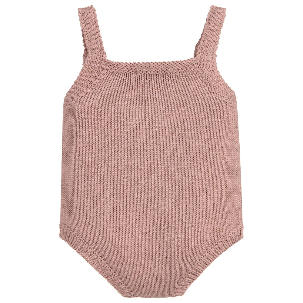 Baby Girls Dusky Rose Cotton Jumpsuit