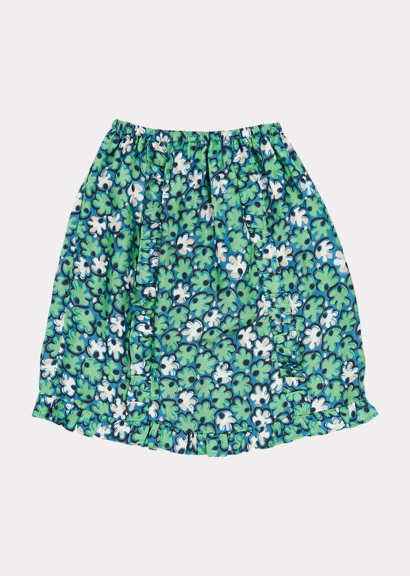 Girls Green Leaf Print Stork Skirt