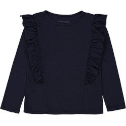 Girls Navy Cotton T-shirt