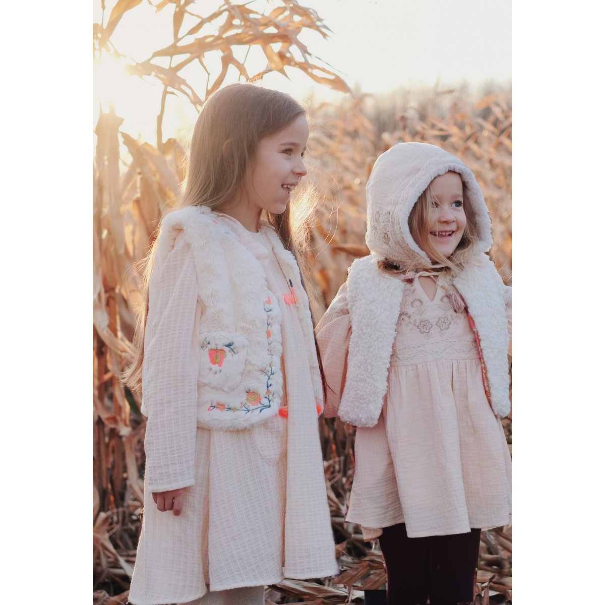 Girls Cream Gilet