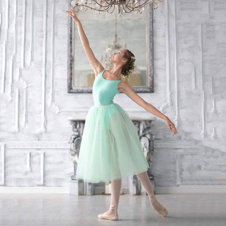 Women Mint Tulle Skirt(75cm)