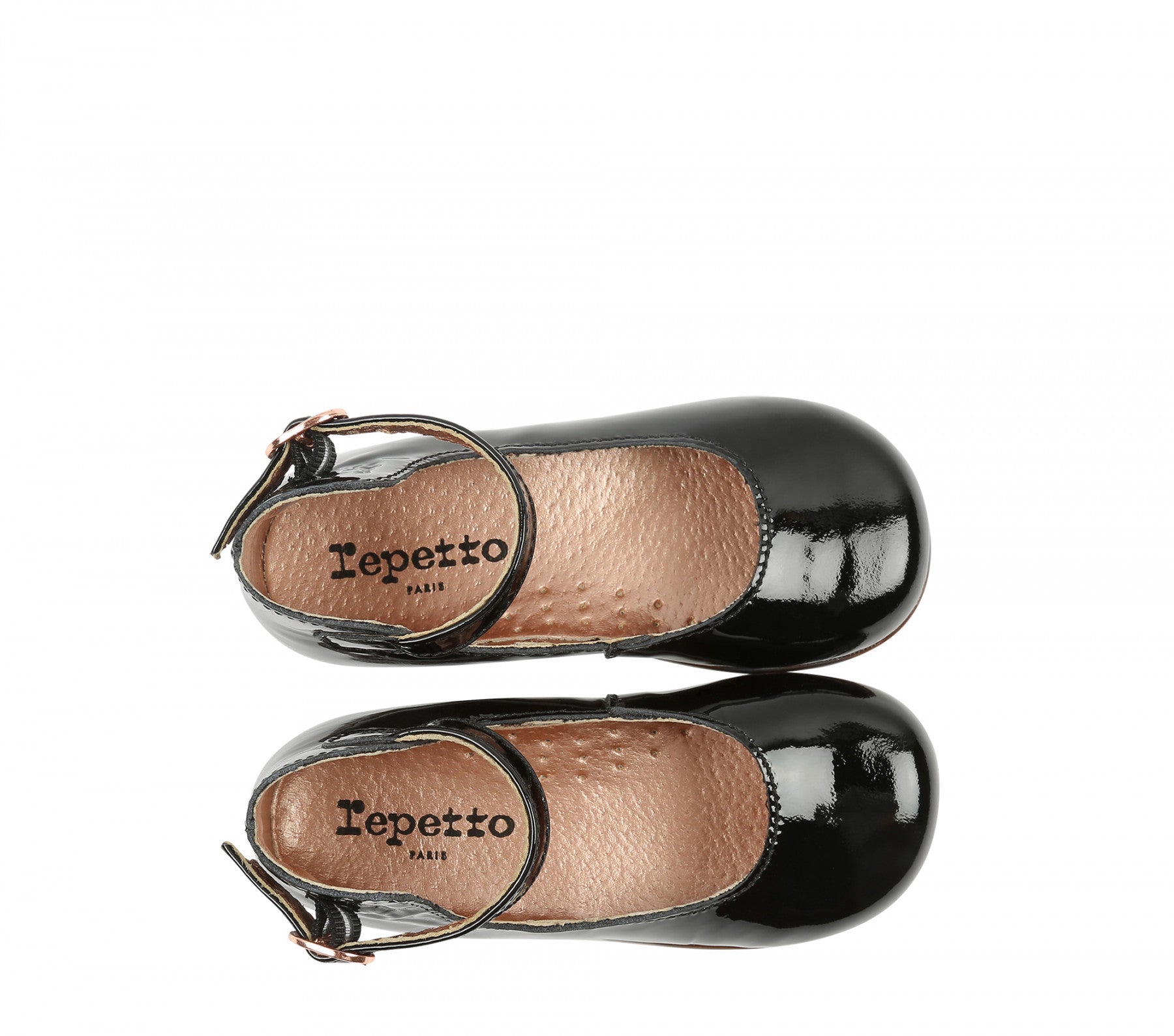 Chaussures en cuir de vachette noir pour bébé fille