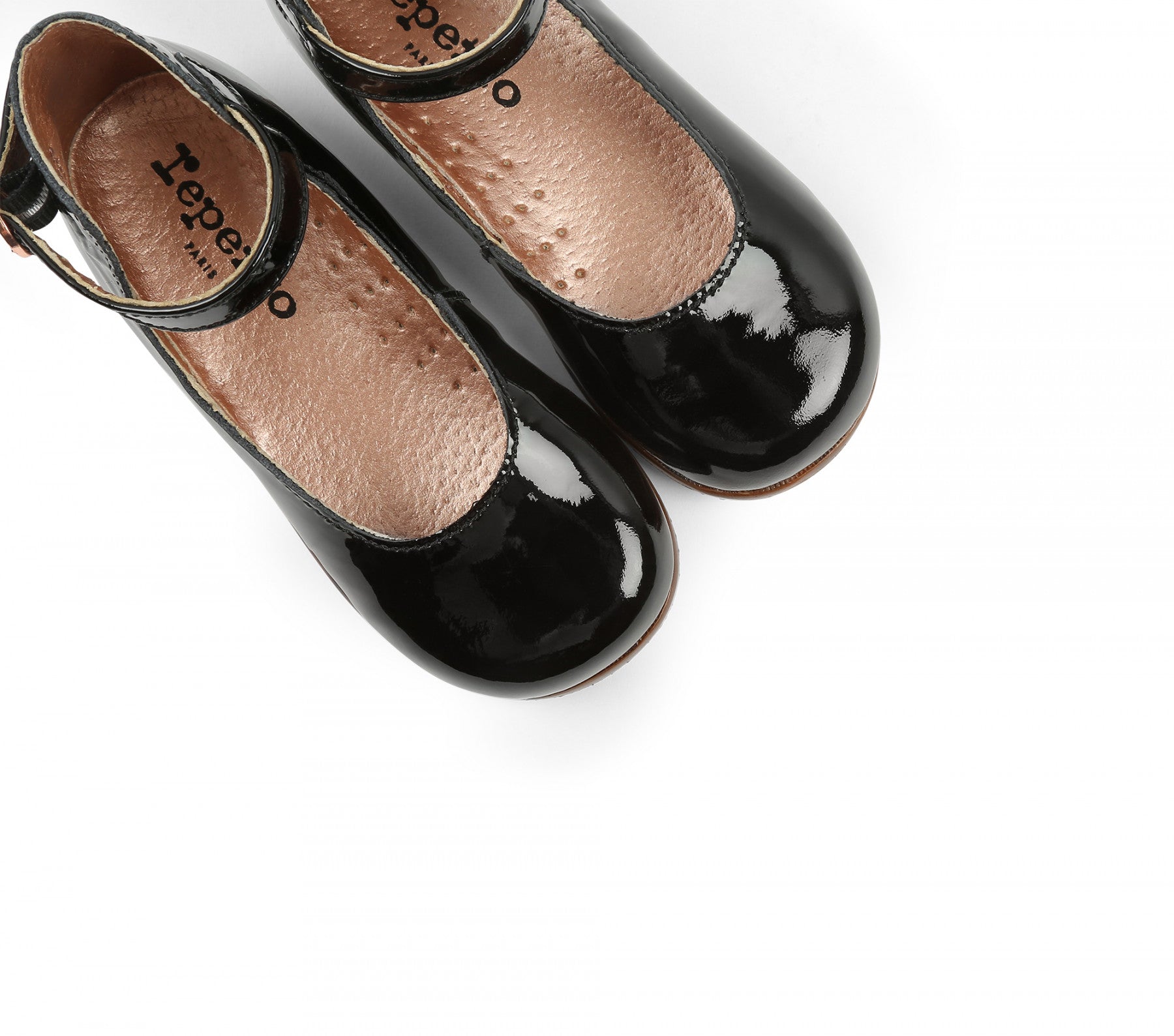 Chaussures en cuir de vachette noir pour bébé fille
