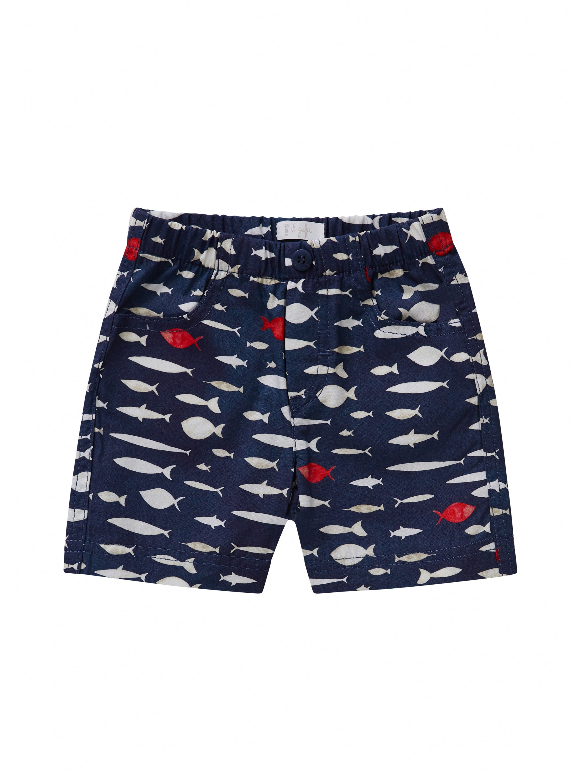Baby Boys Deep Blue Cotton Bermuda Shorts
