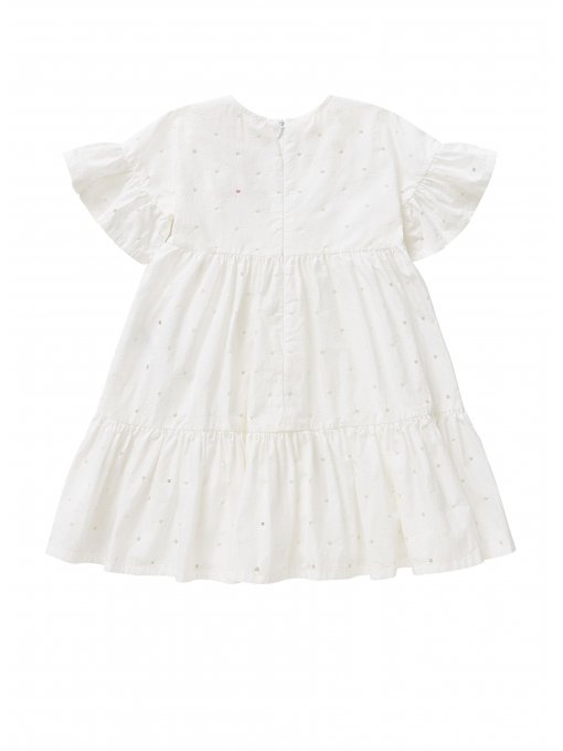 Girls White Cotton Dress