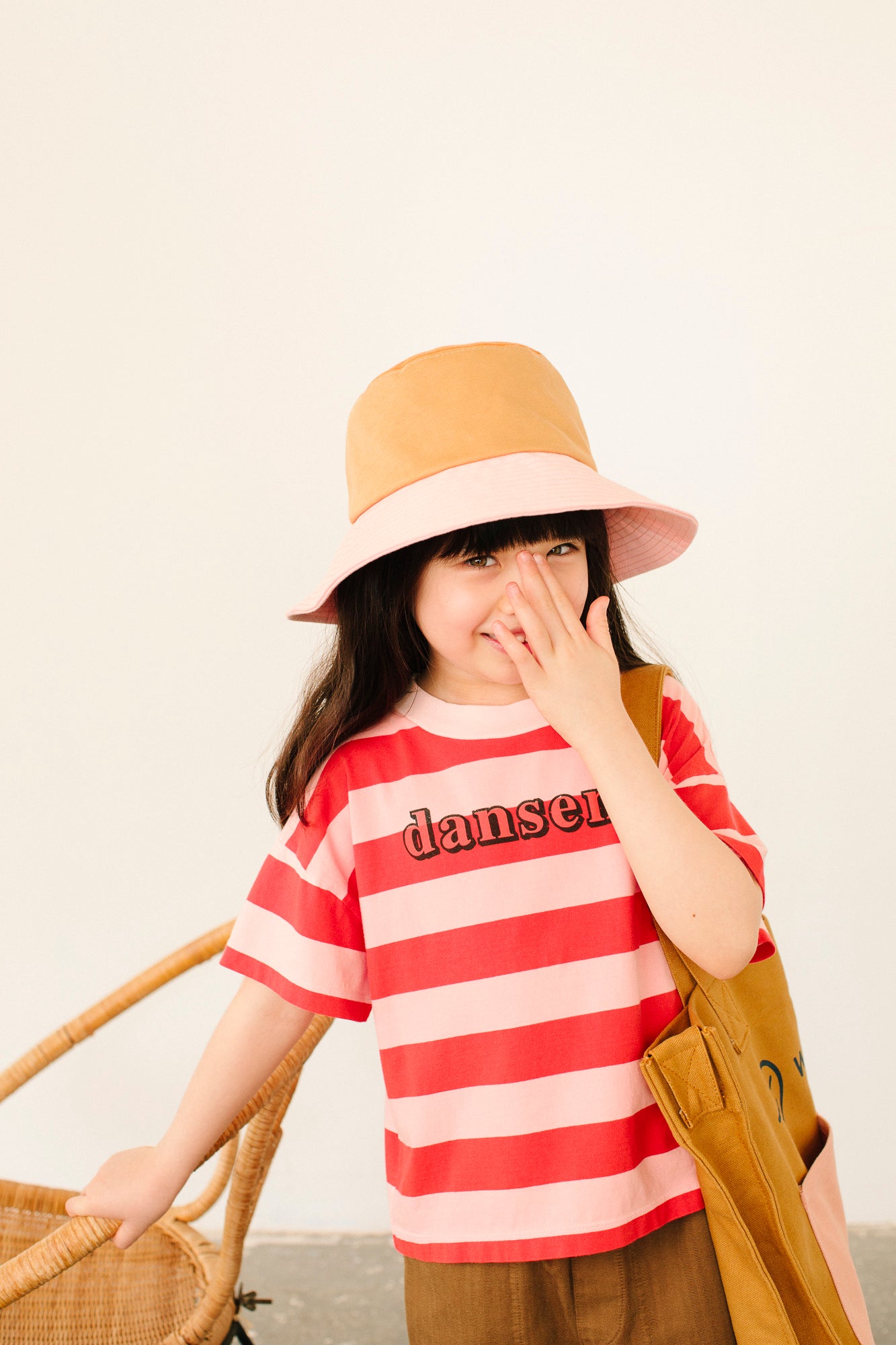 Girls Pink Wide Brim Hat