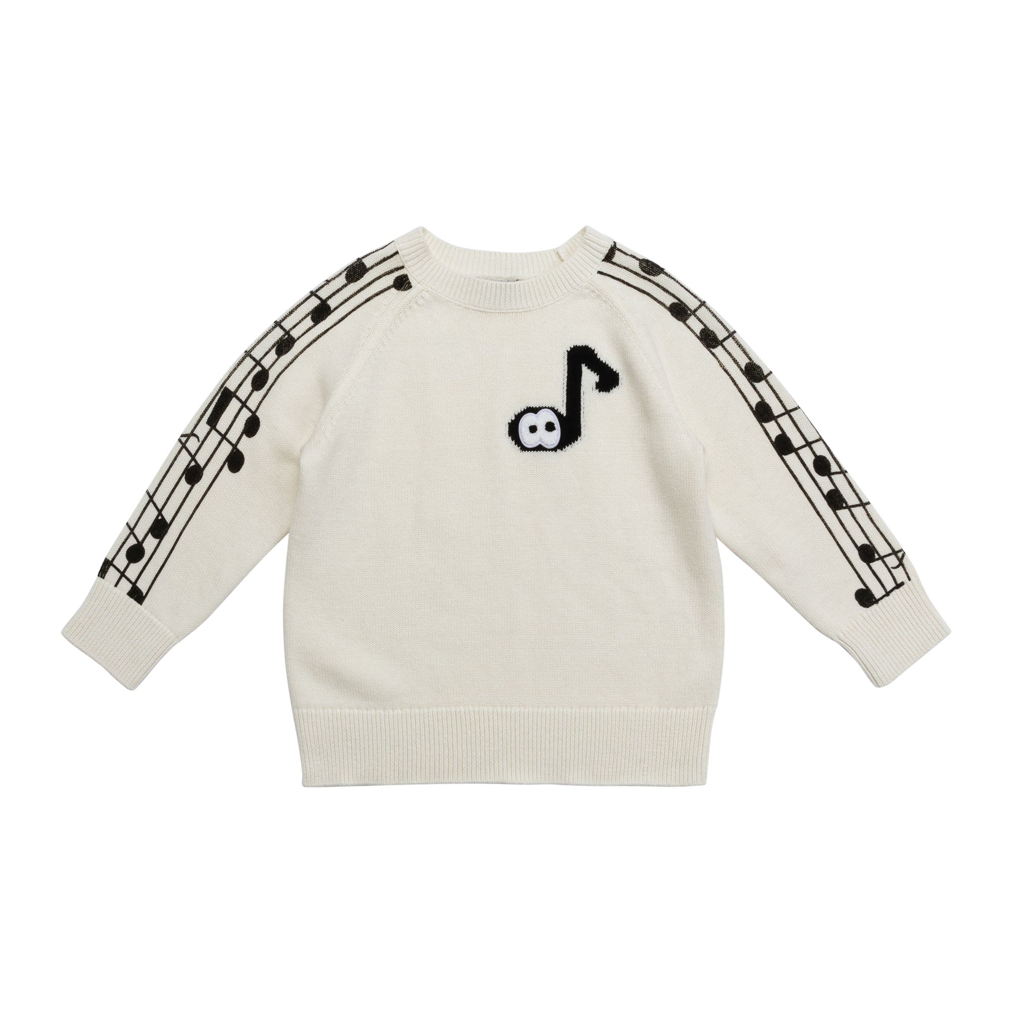 Boys Pure White Notes Jumpers