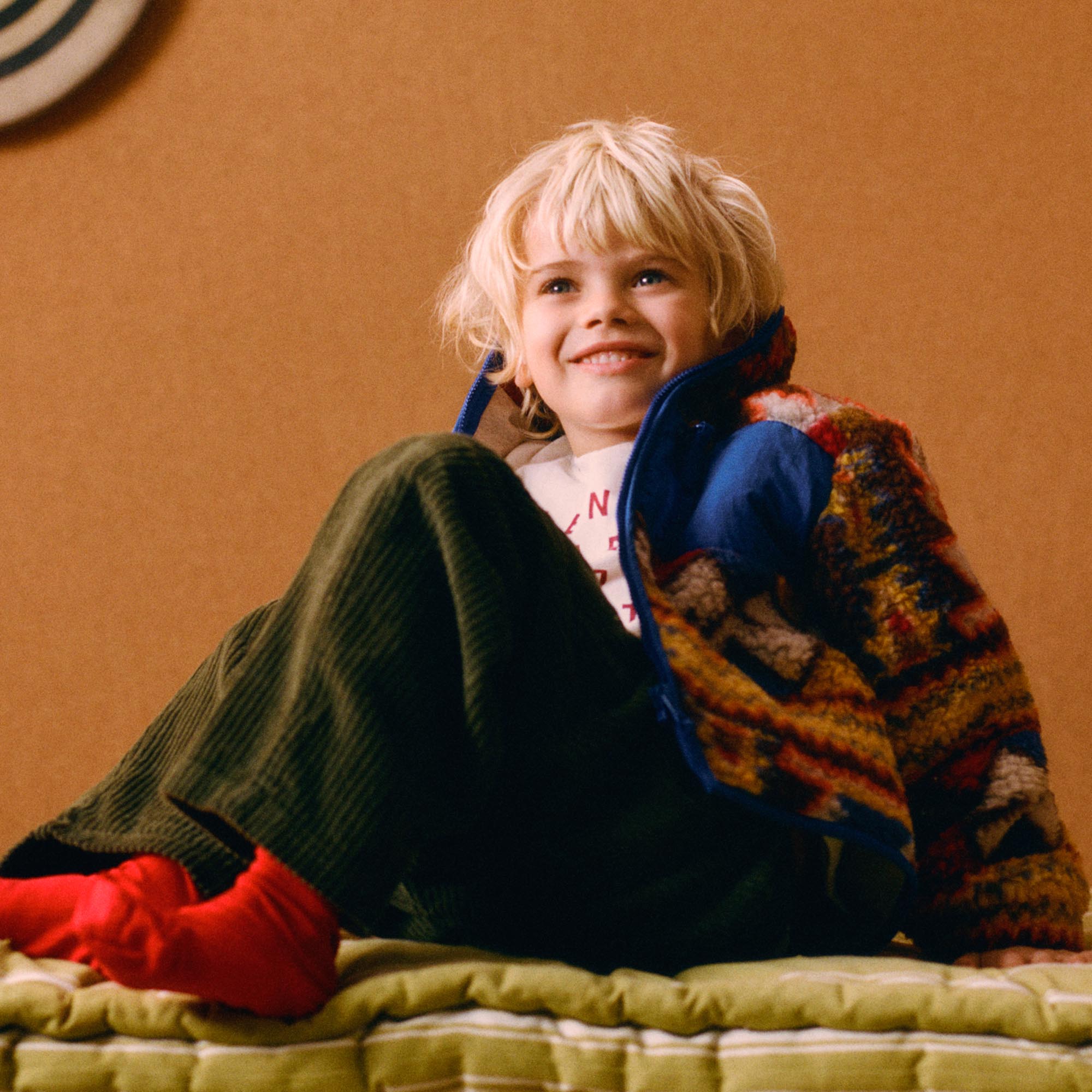 Boys & Girls Multicolor Jacquard Wool Jacket