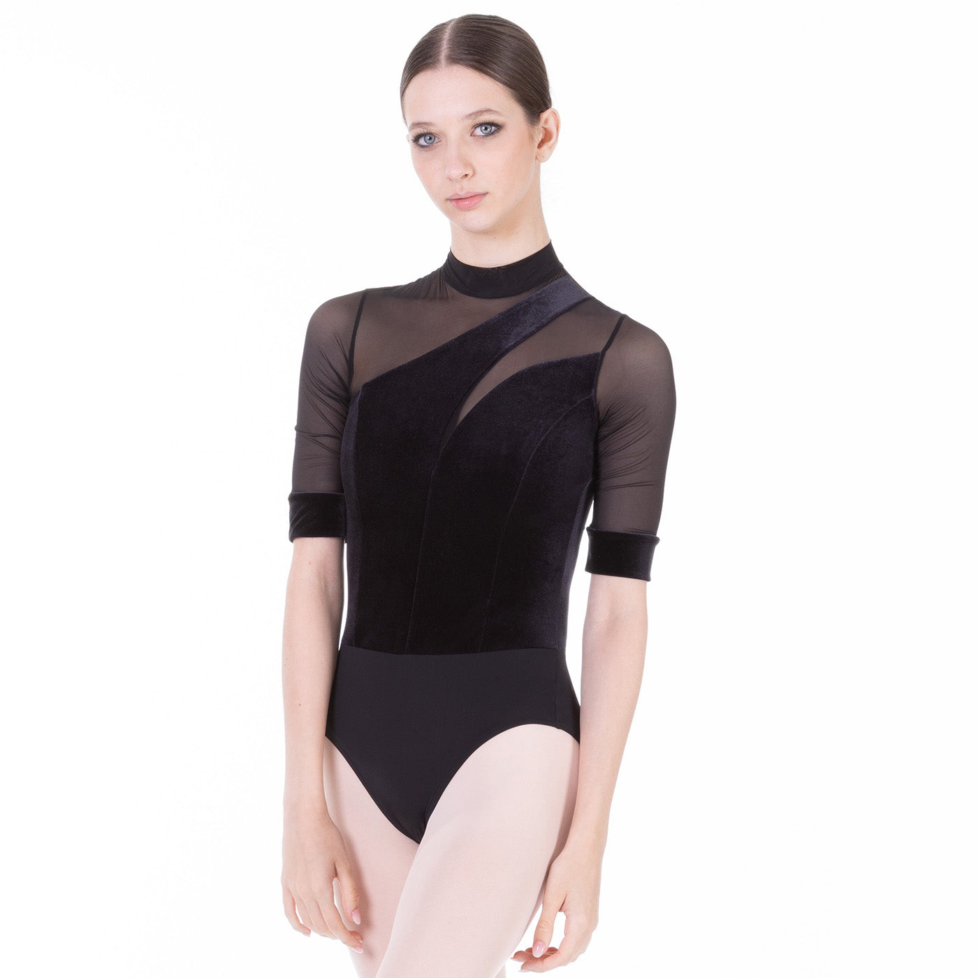 Girls Black Velvet Ballet Onesies(DAD5116MP/Black)