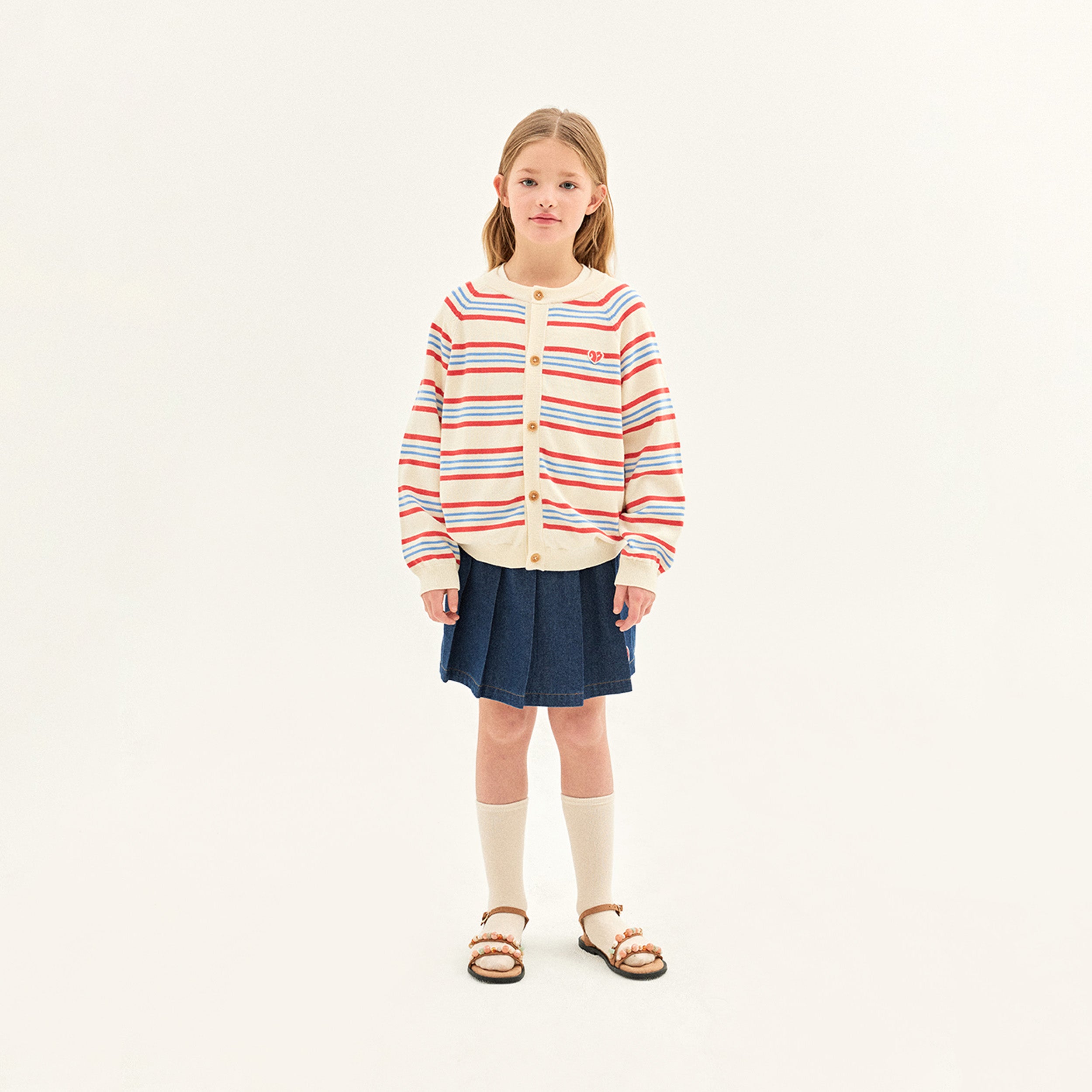 Boys & Girls Multicolor Stripes Cotton Cardigan