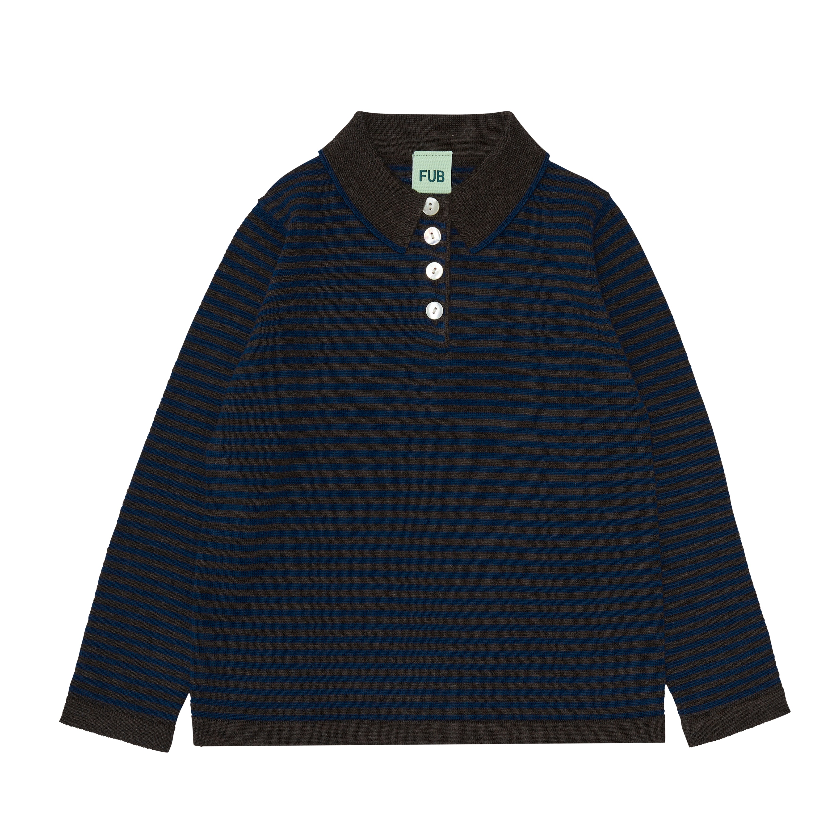Boys & Girls Blue Stripes Wool Polo Shirt