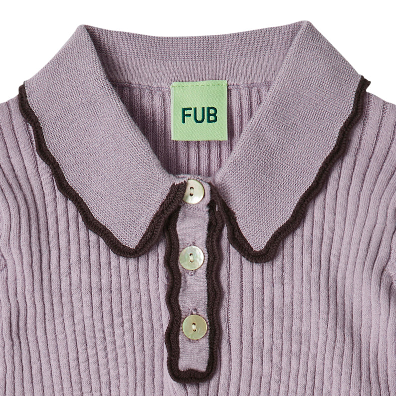 Girls Purple Cotton Polo Shirt