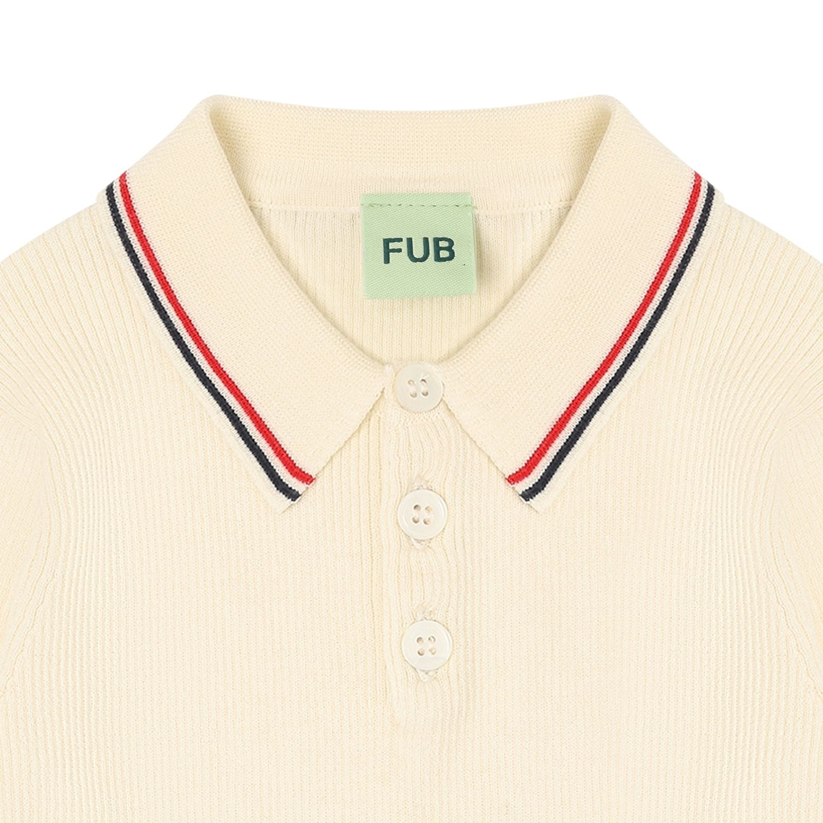 Girls White Cotton Knit Polo Shirt