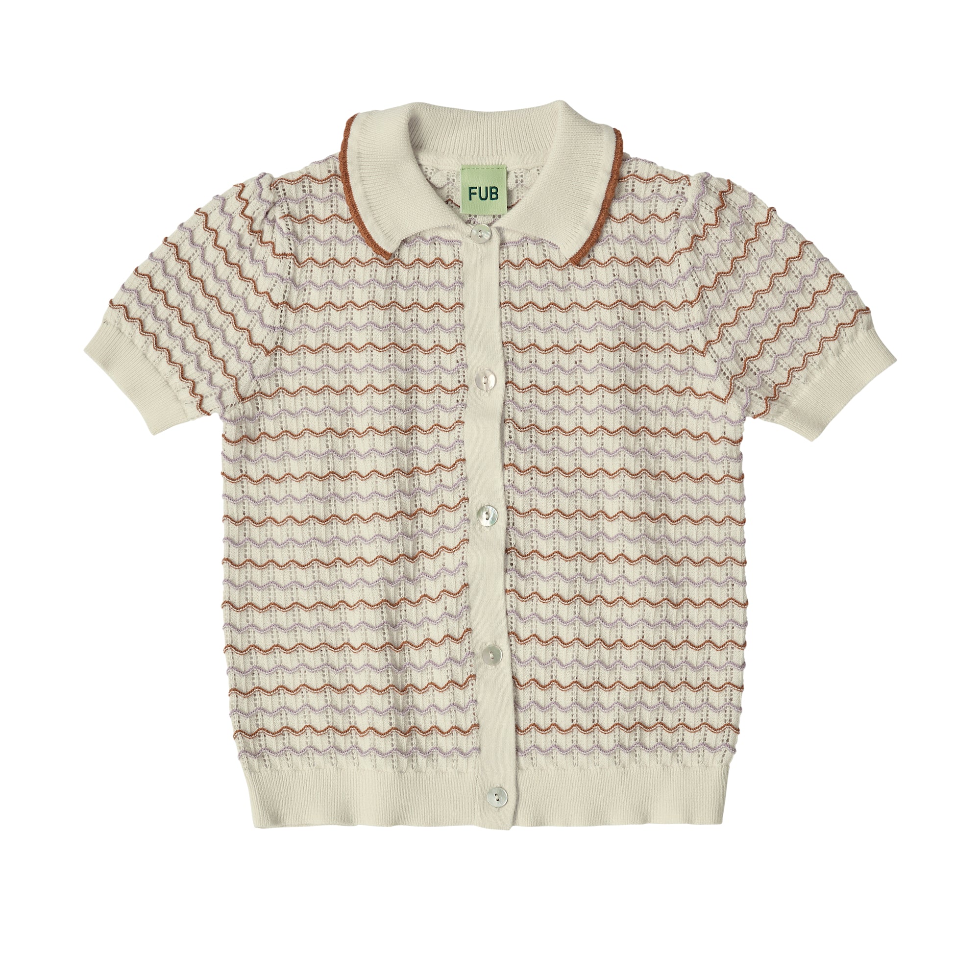 Boys & Girls White Stripes Cotton Polo Shirt