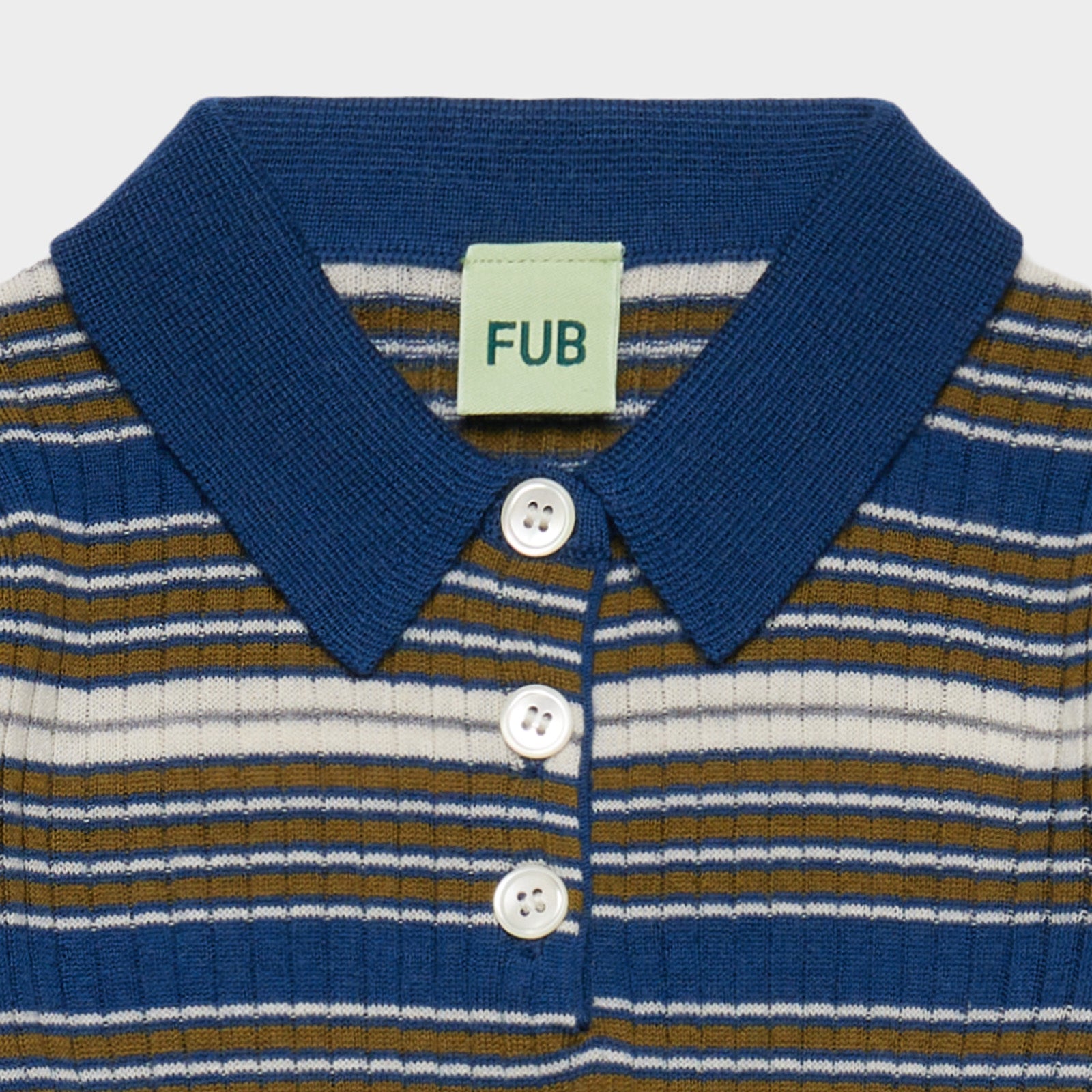 Boys & Girls Dark Blue Stripes Wool Polo Shirt