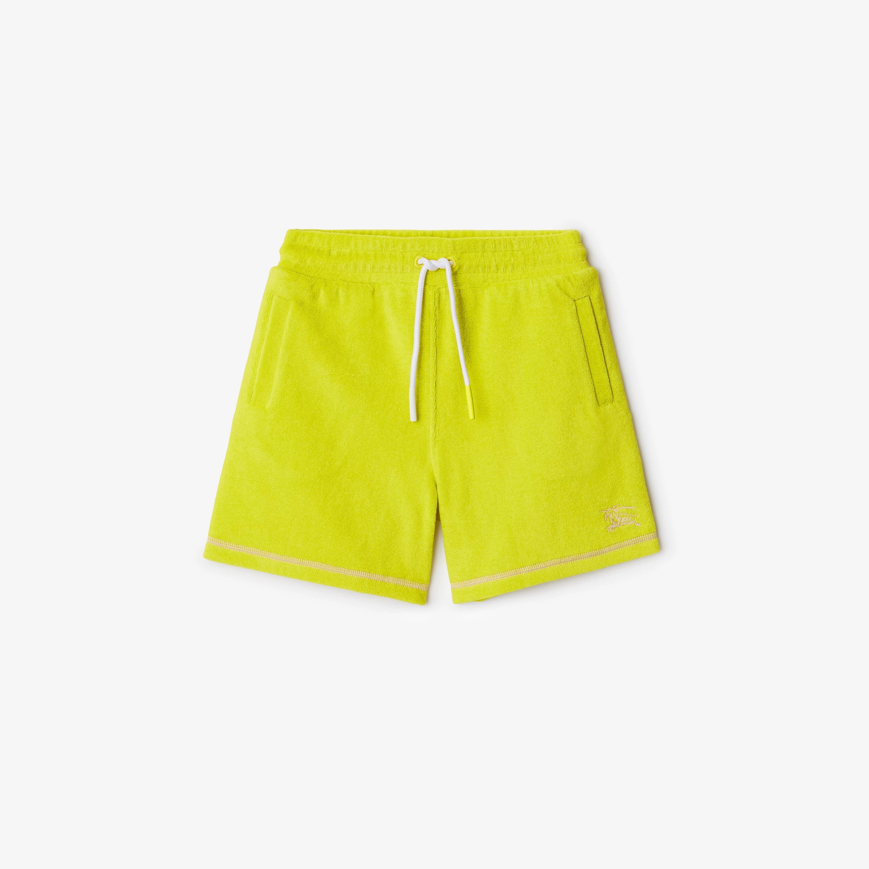 Boys Fluo Green Cotton Shorts