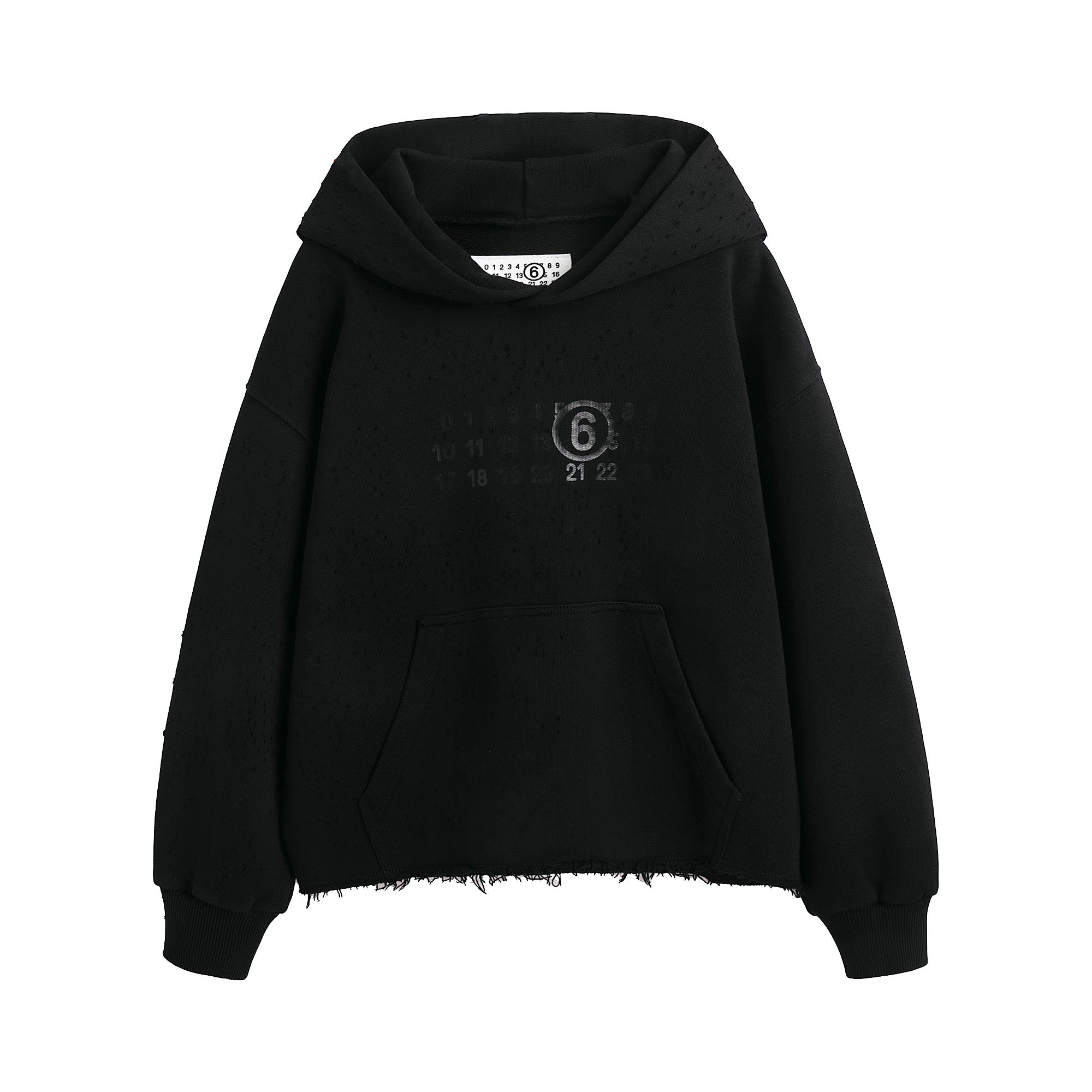 Boys & Girls Black Hooded Cotton Sweatshirt