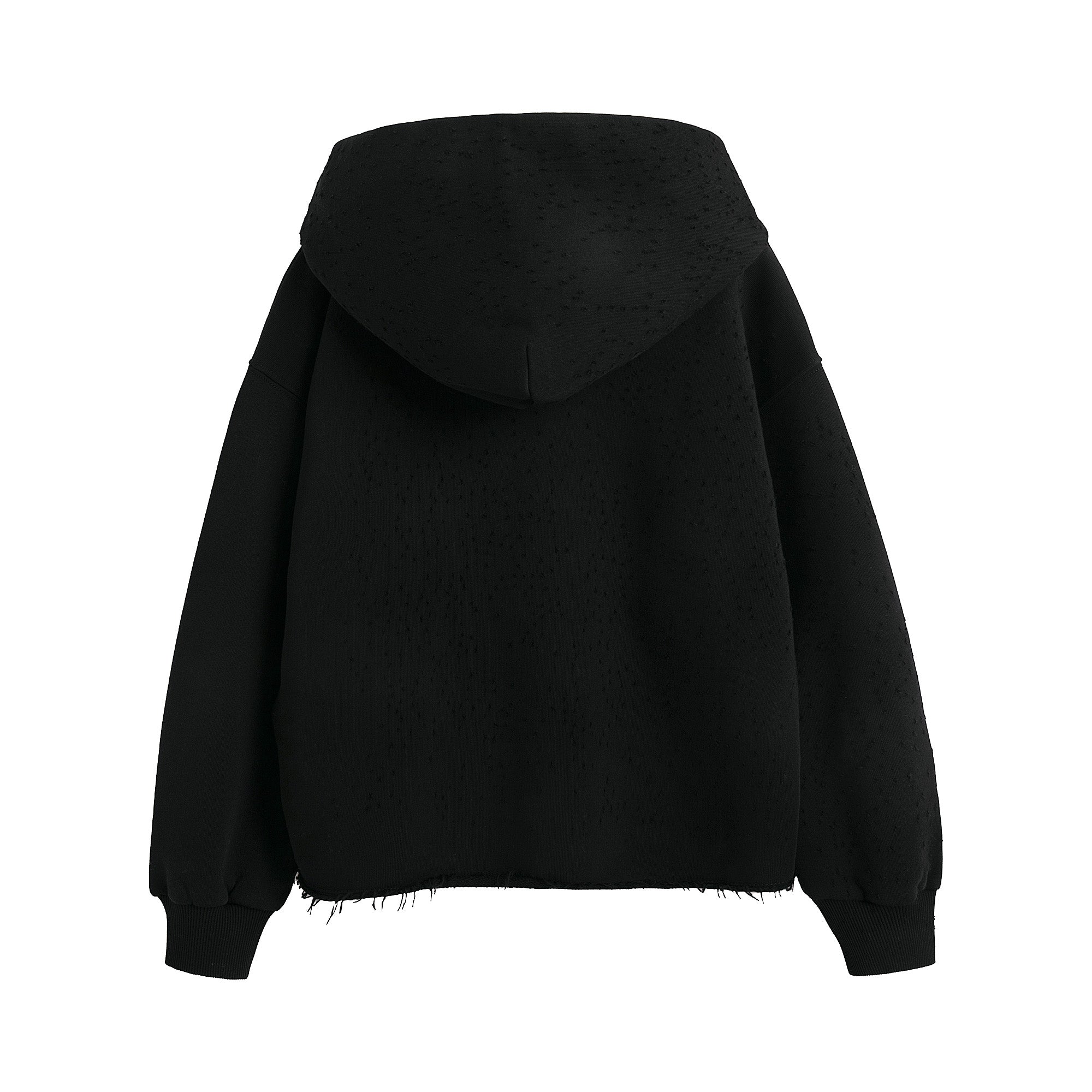 Boys & Girls Black Hooded Cotton Sweatshirt