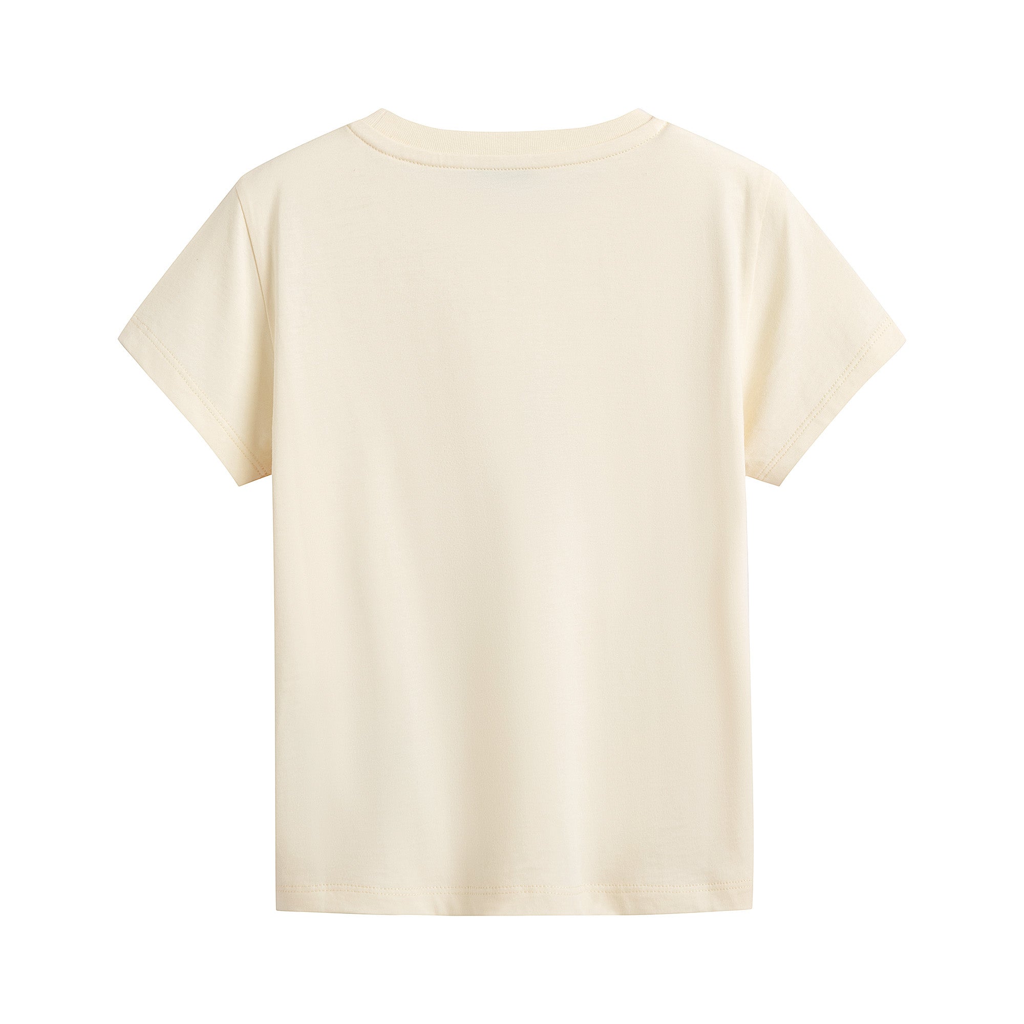 Girls Pale Yellow Logo Cotton T-Shirt