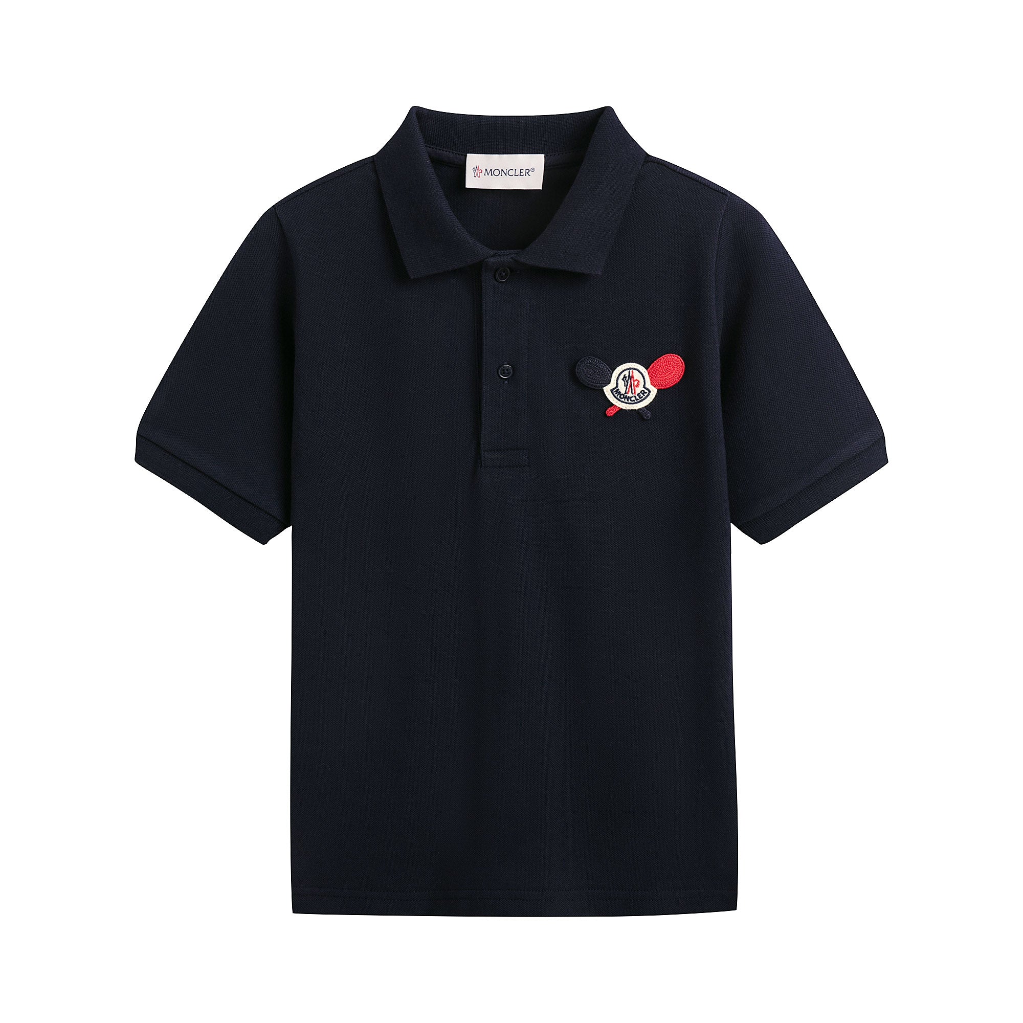 Boys Navy Logo Cotton Polo Shirt