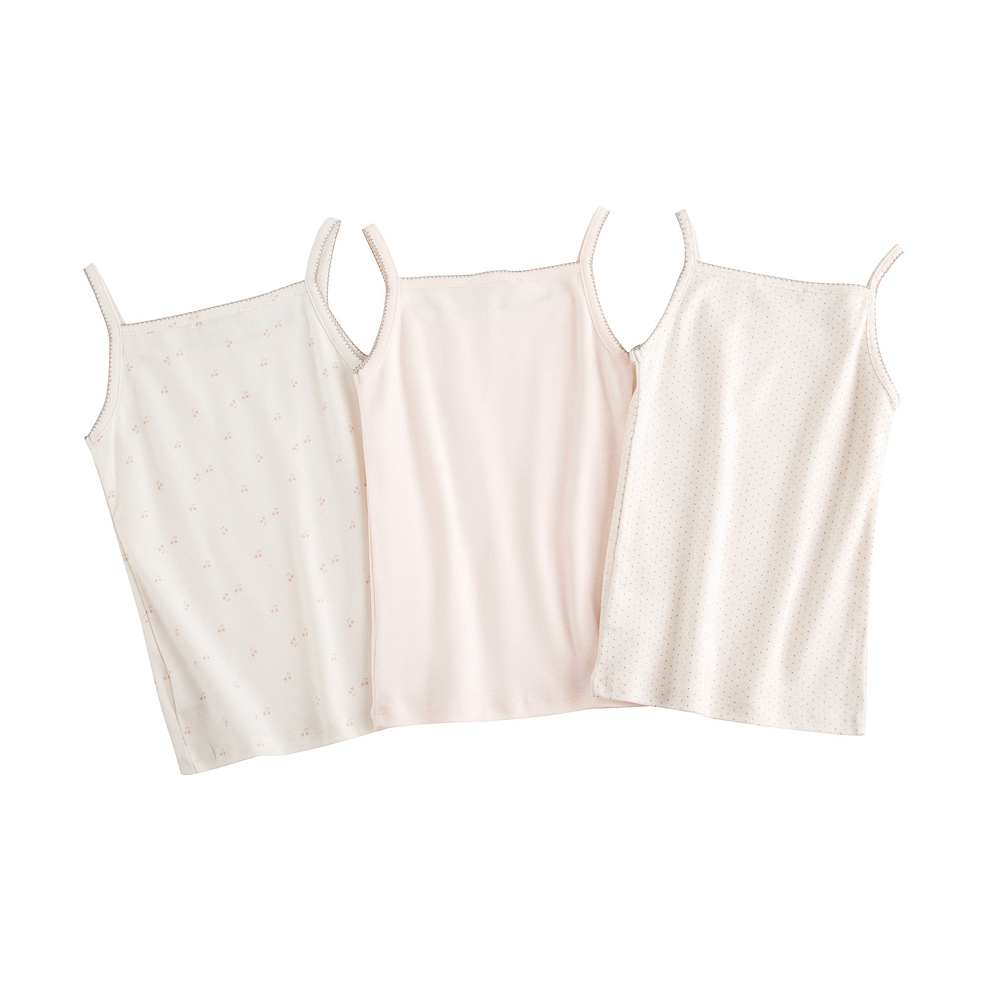 Girls Tricolor Cotton Vest Set(3 Pack)