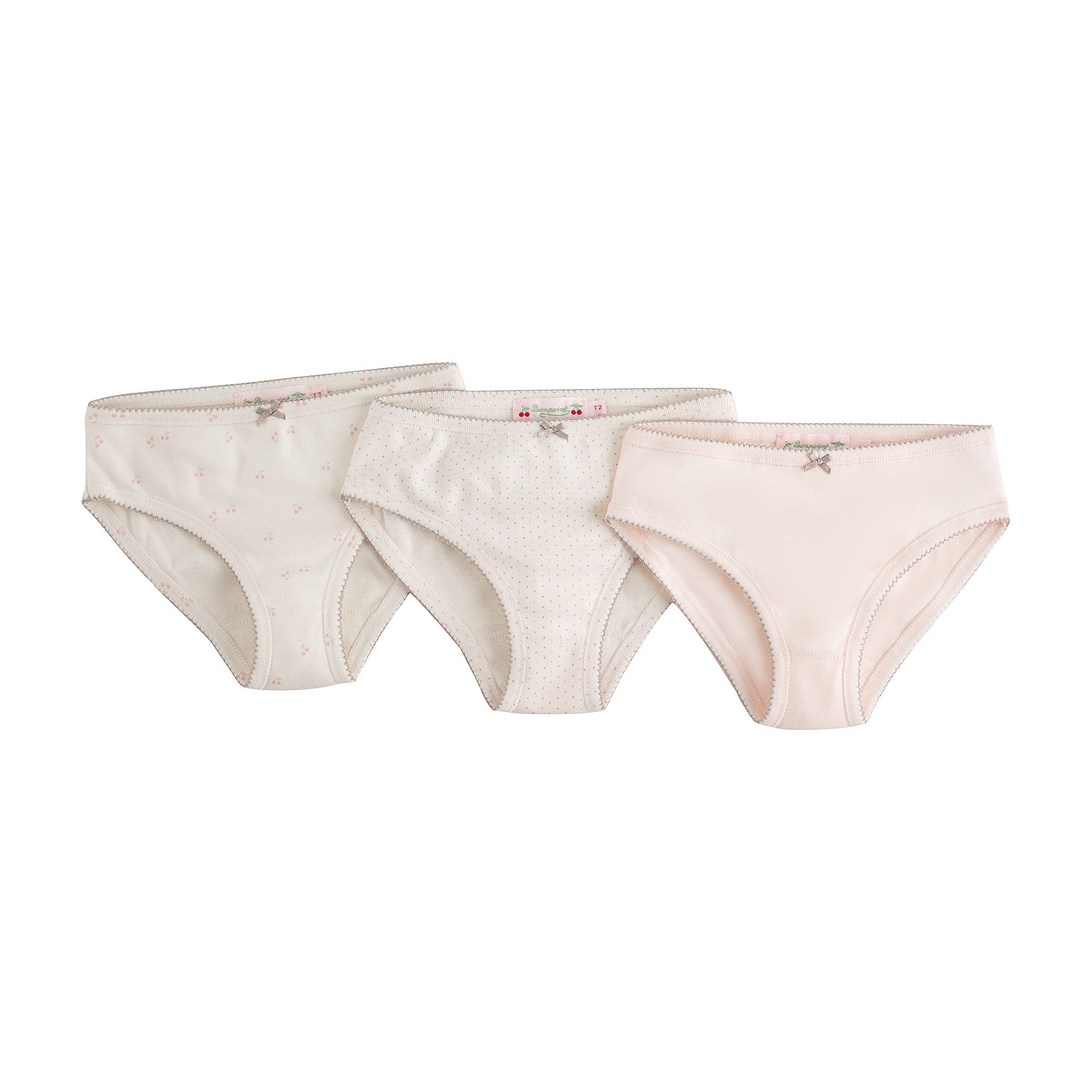 Girls Tricolor Cotton Underwear Set(3 Pack)