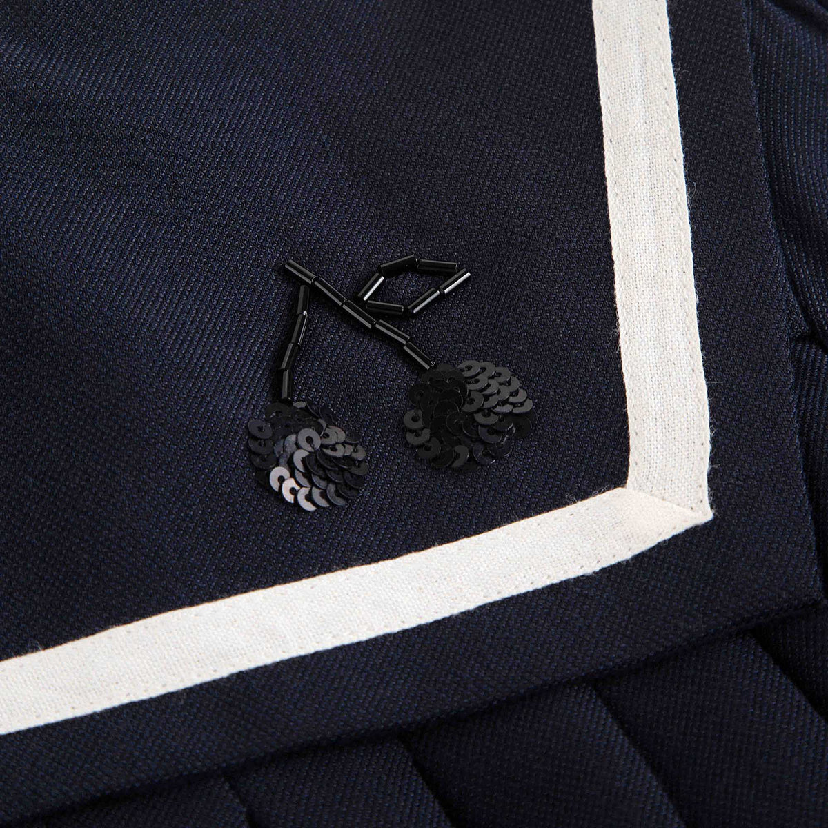 Girls Navy Beads Cherry Logo Dress