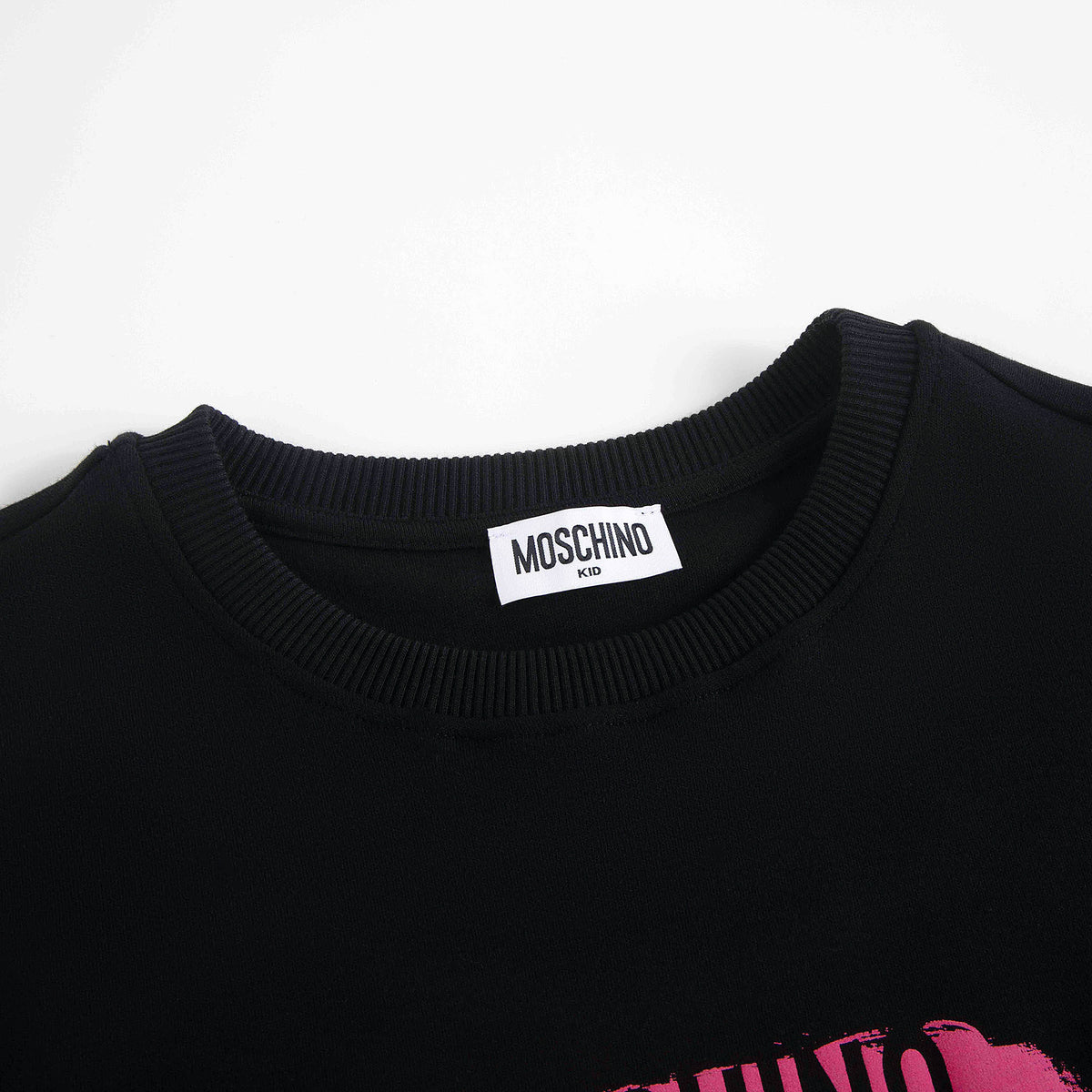 Girls Black Logo Cotton Dress
