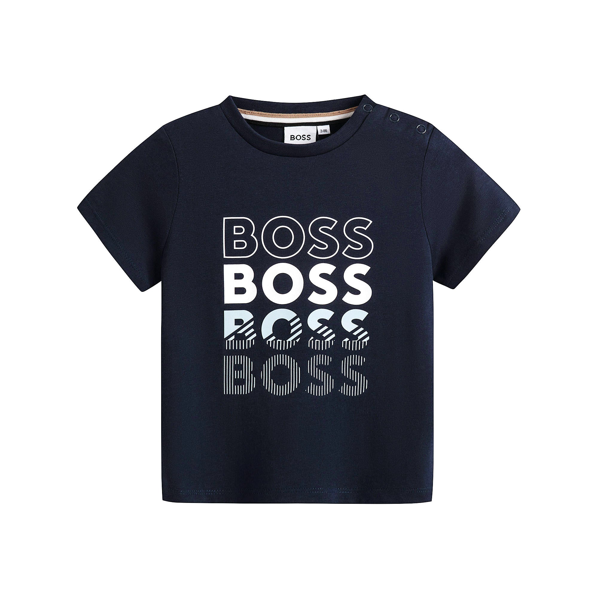 Baby Boys Blue Logo Cotton T-Shirt