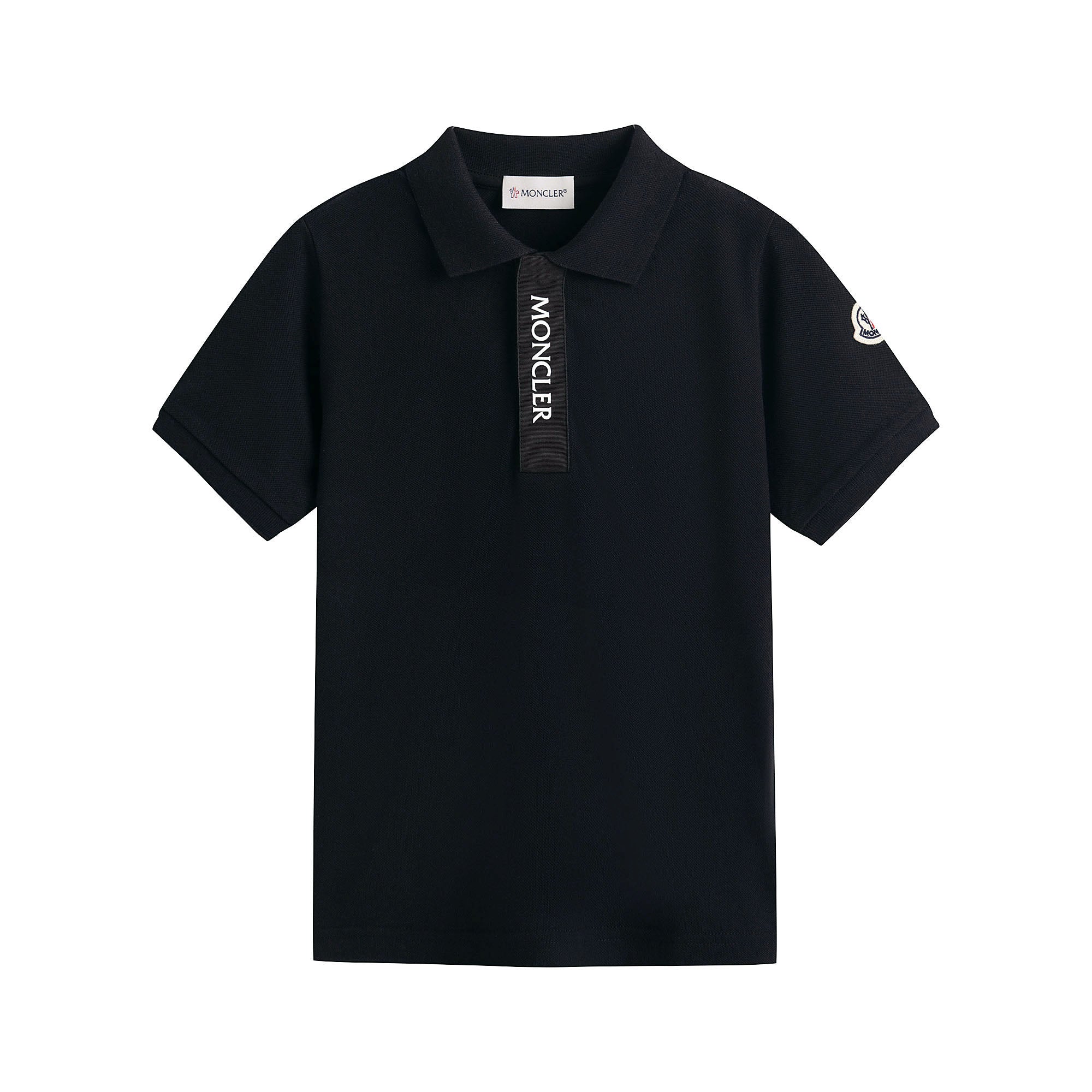 Boys Black Cotton Polo Shirt