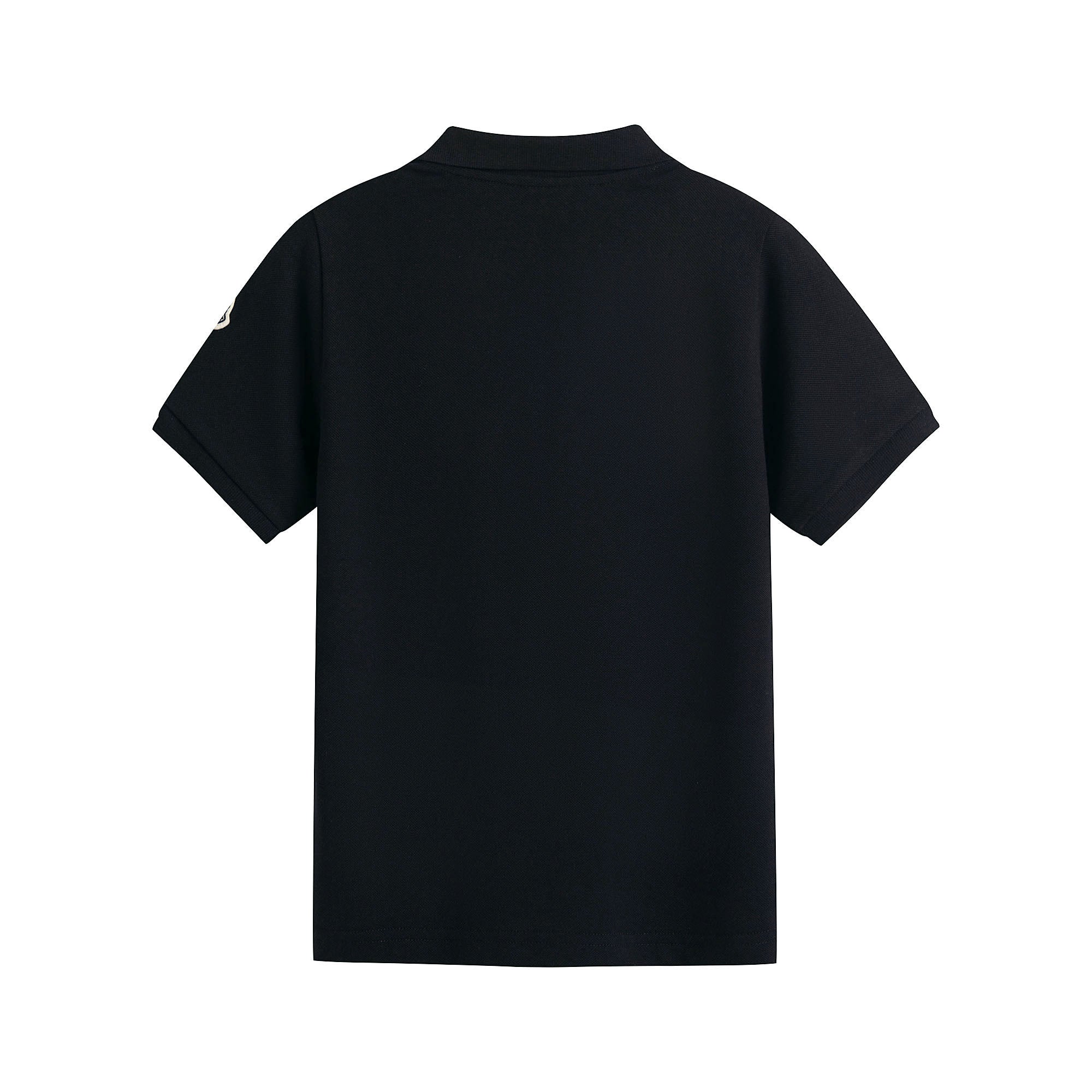 Boys Black Cotton Polo Shirt