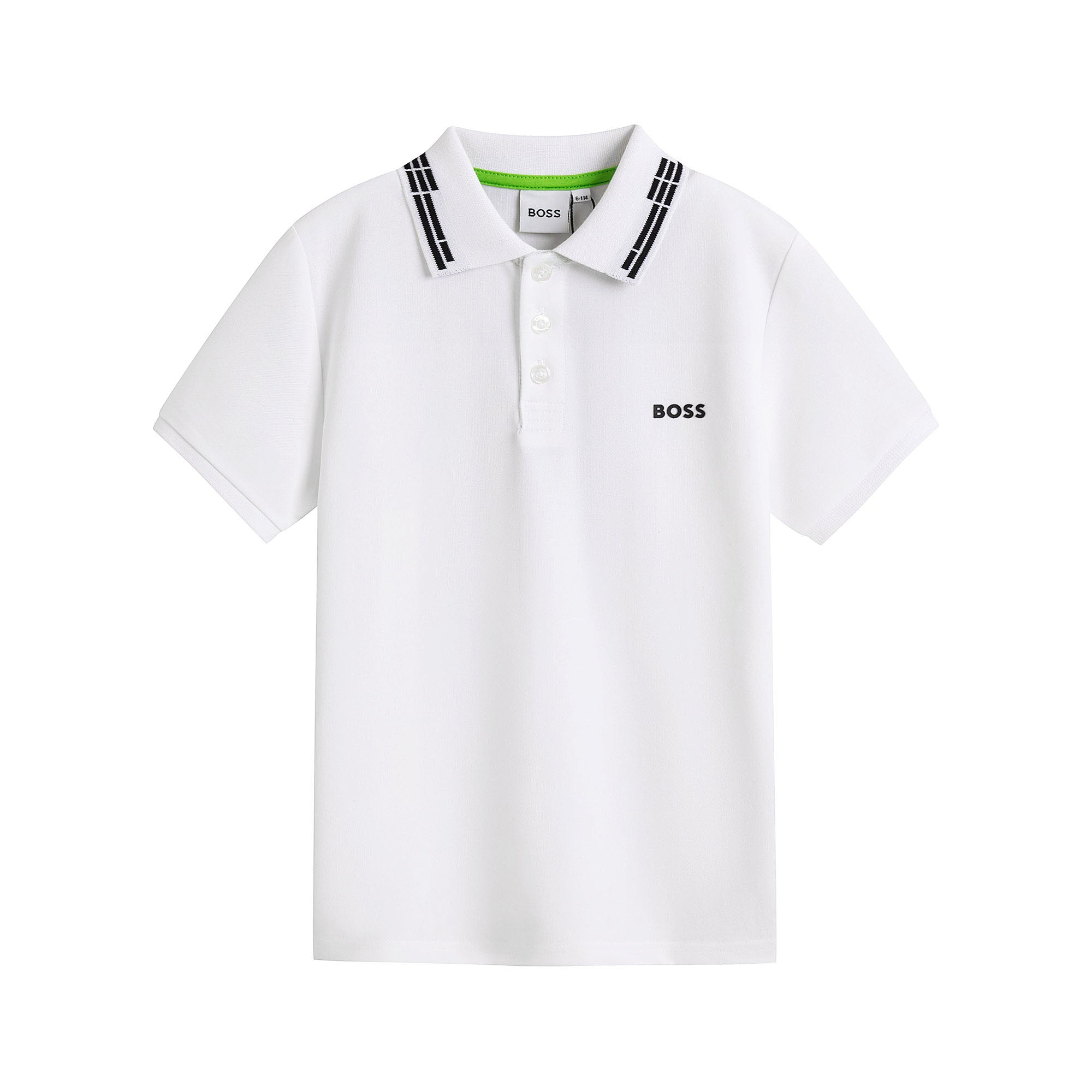 Boys White Cotton Polo Shirt