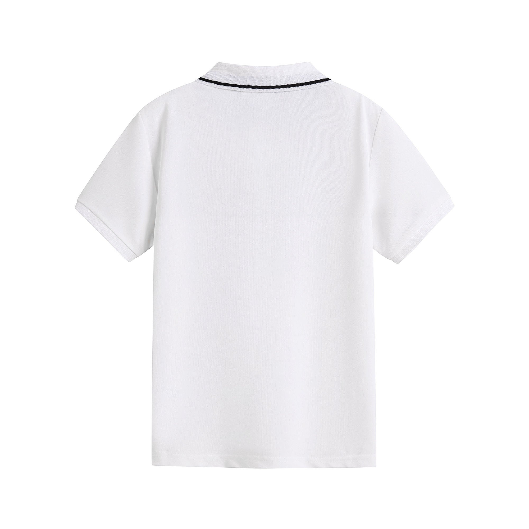 Boys White Cotton Polo Shirt