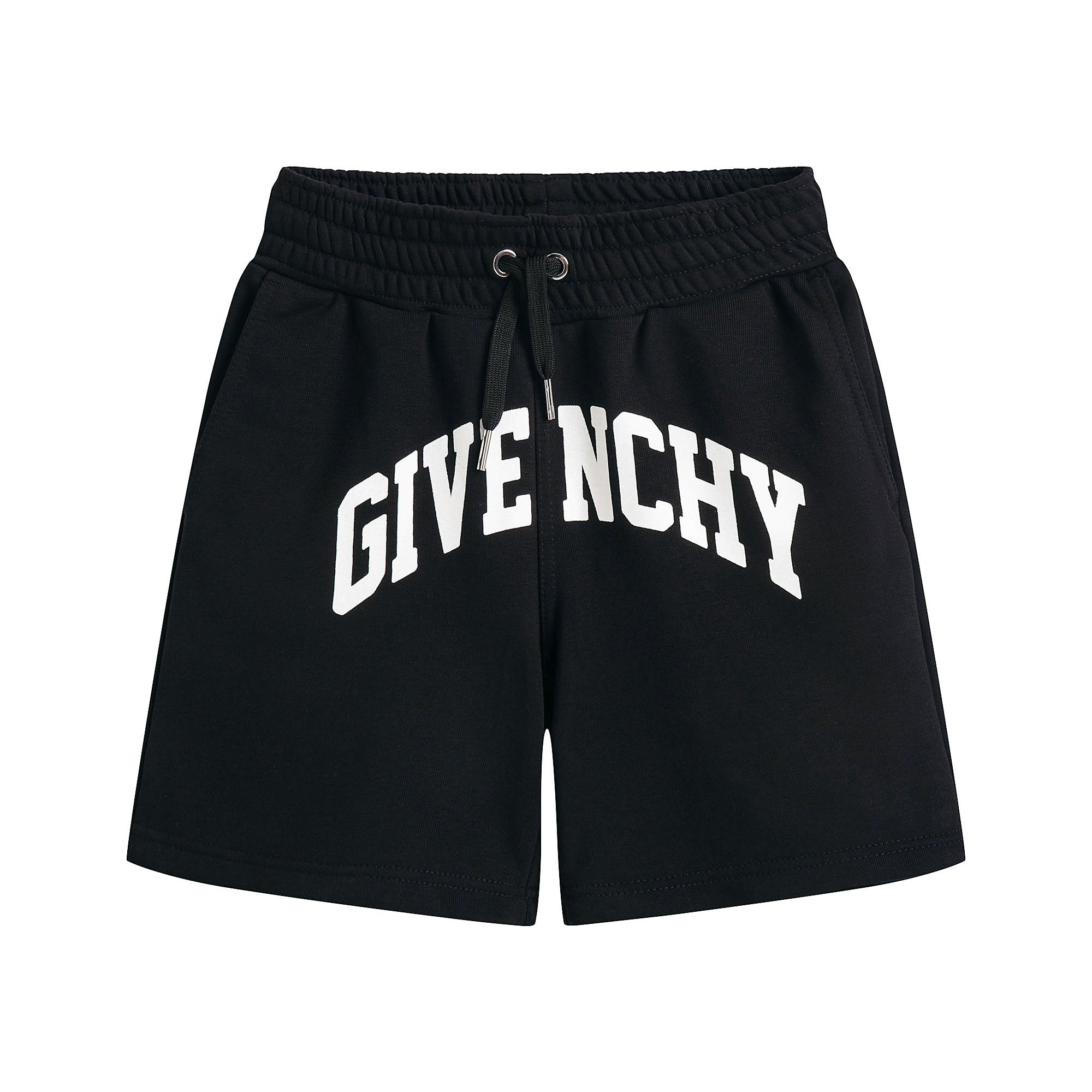 Boys Black Logo Cotton Shorts