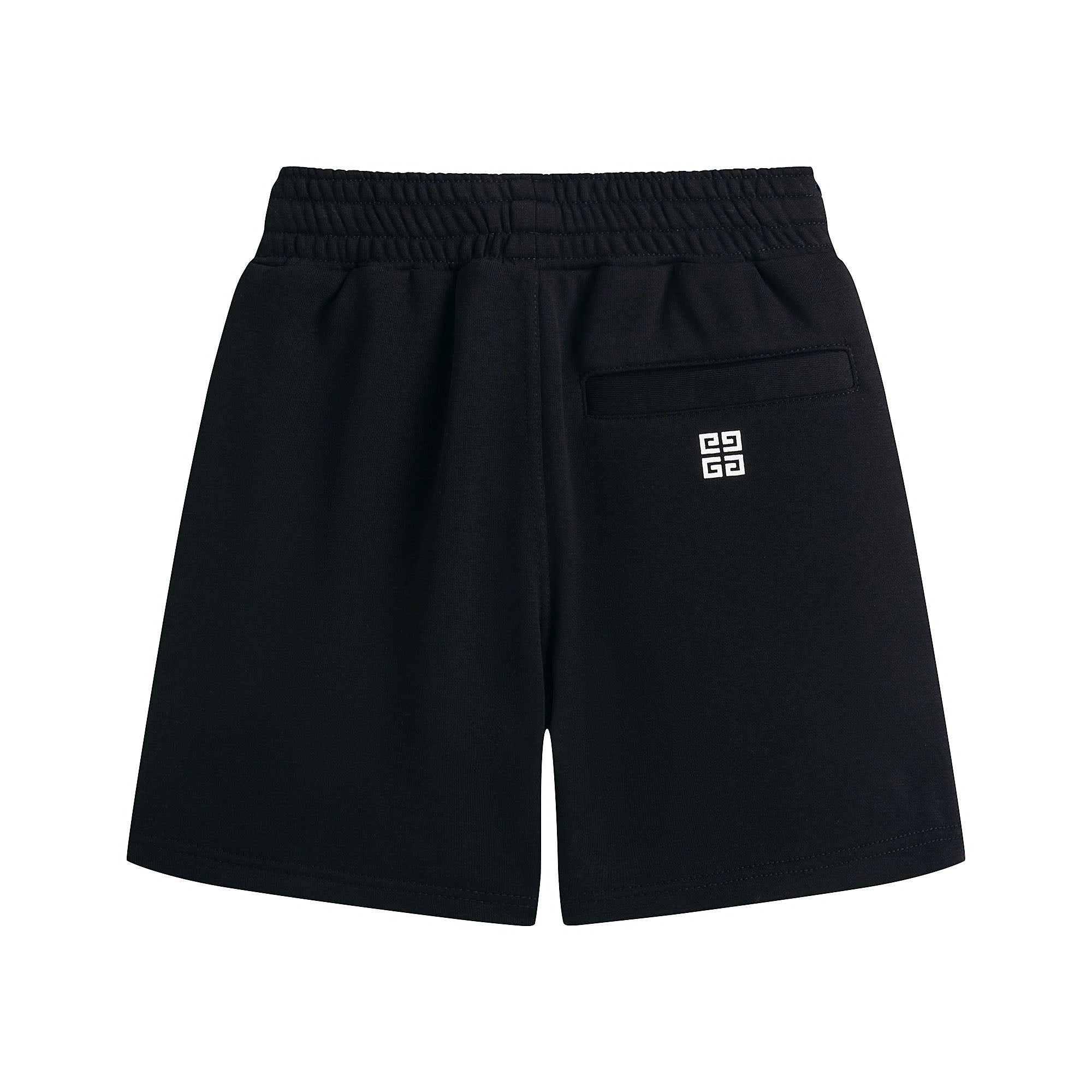 Boys Black Logo Cotton Shorts