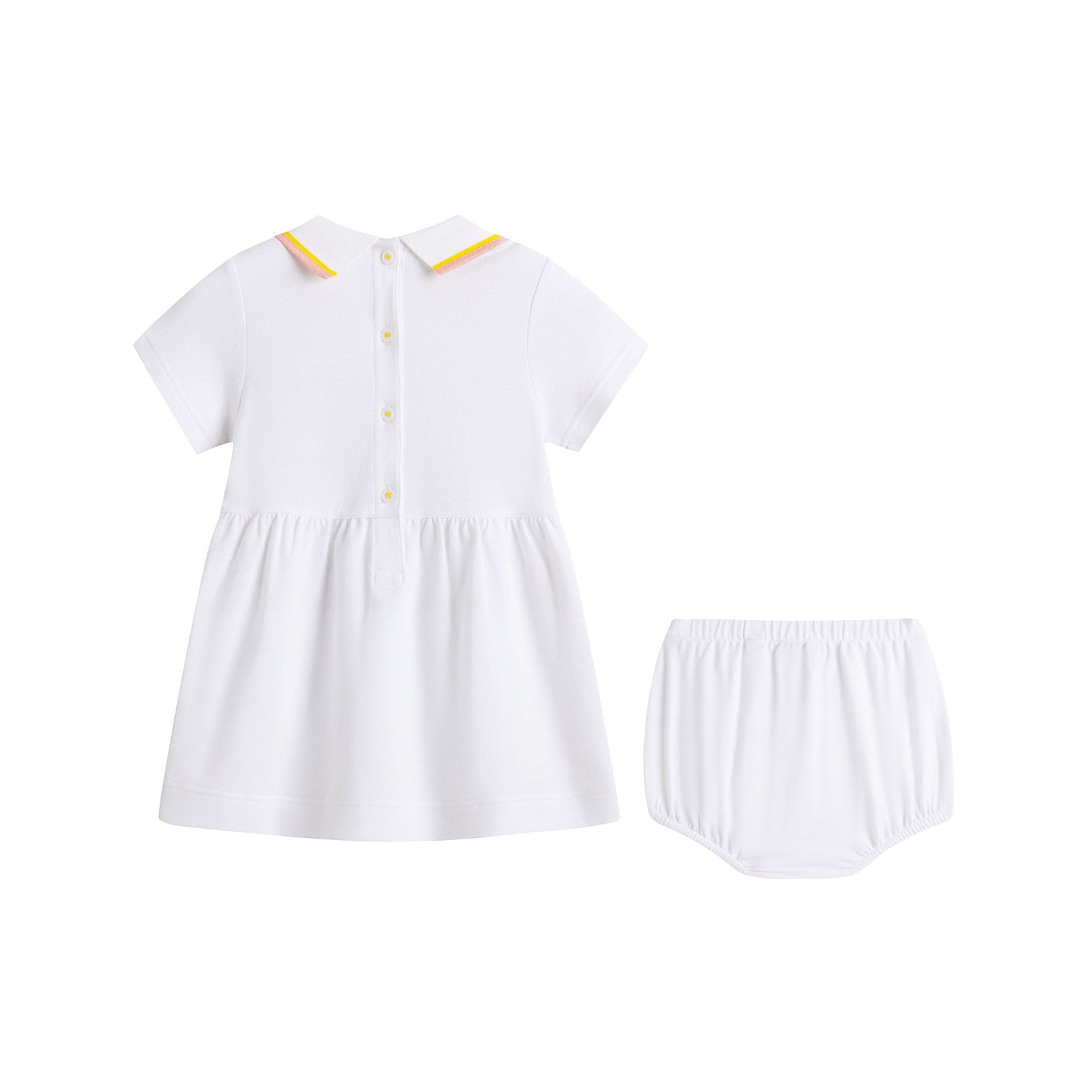 Baby Girls White Cotton Dress Set