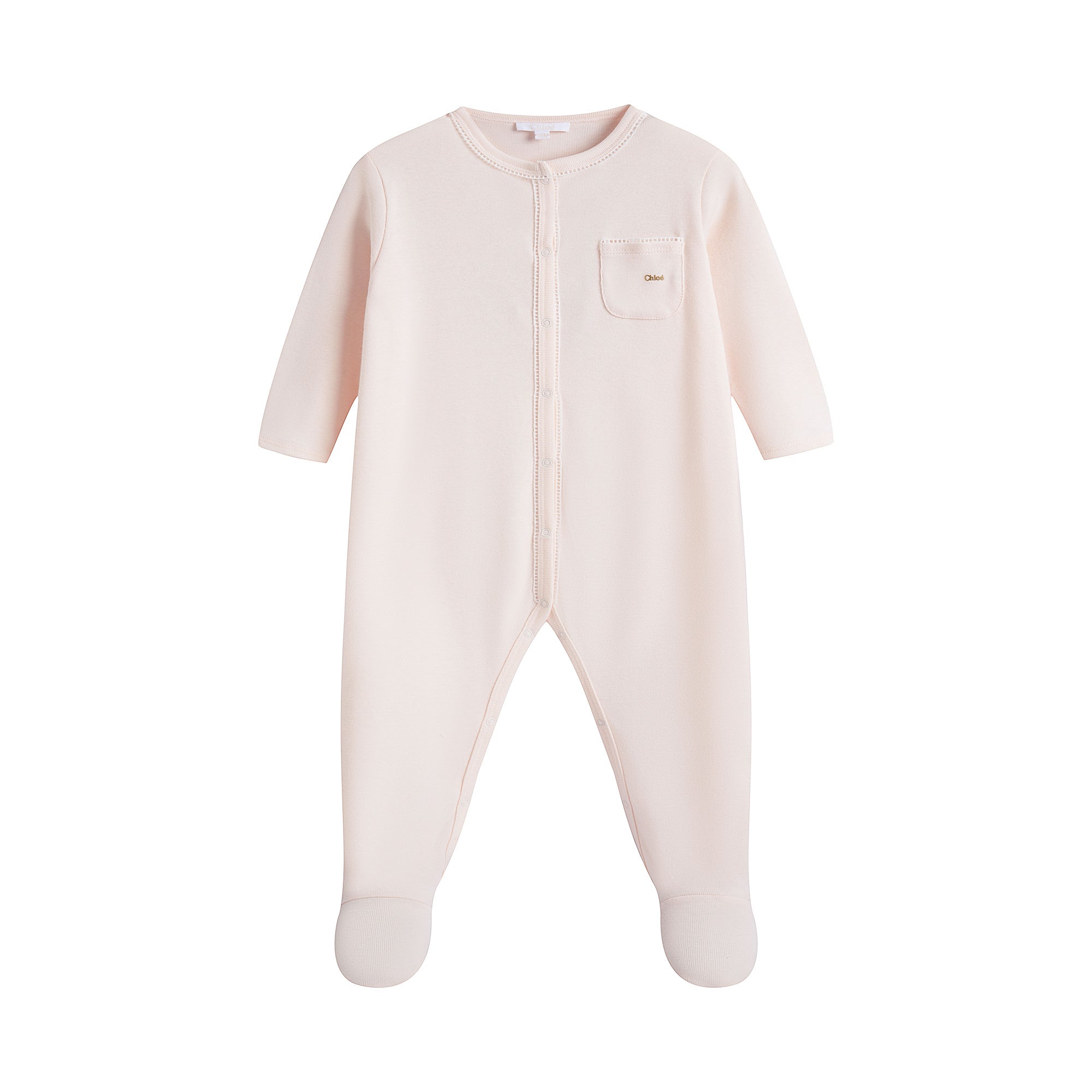 Baby Girls Light Pink Cotton Babysuit Set