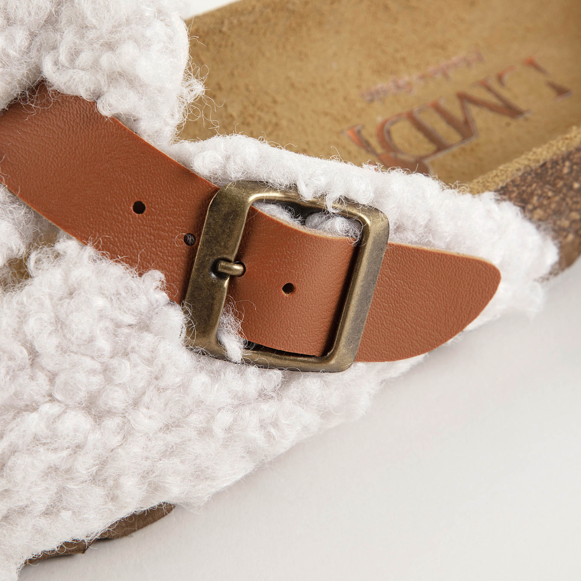 Girls White Plush Slippers