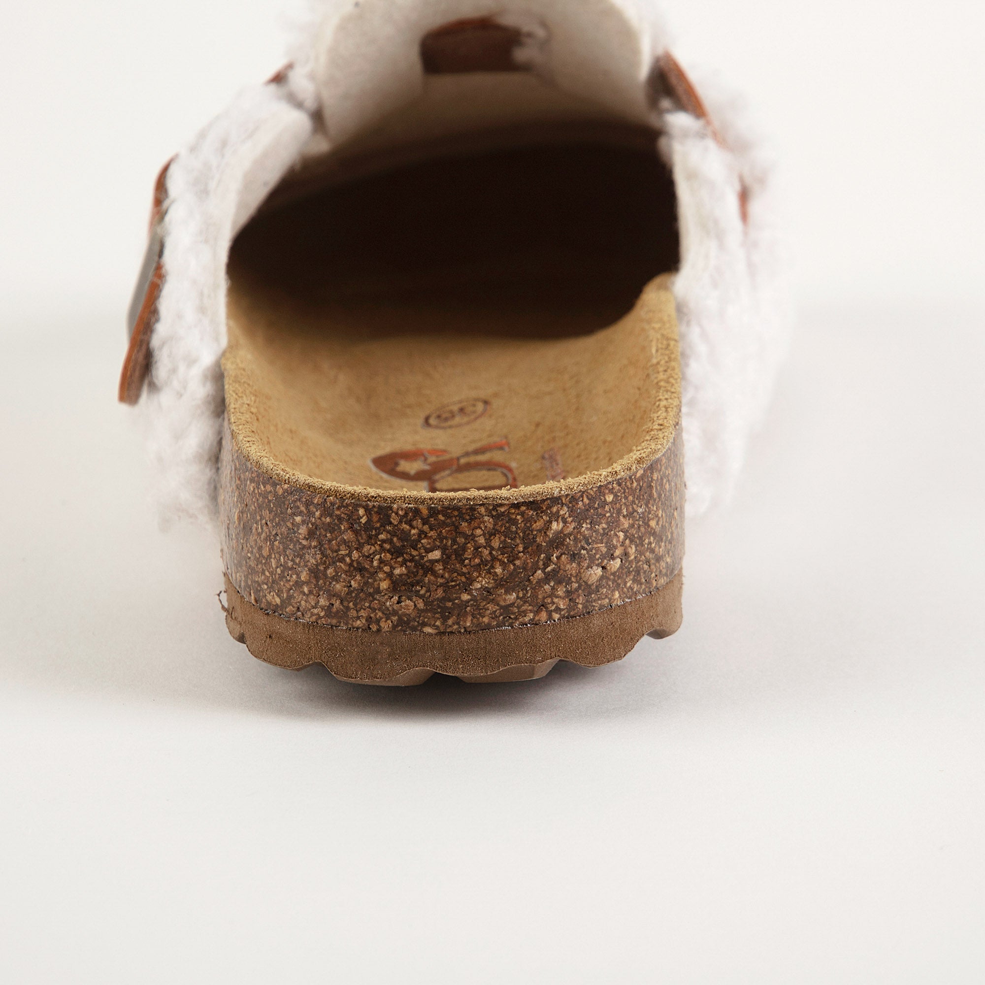 Girls White Plush Slippers