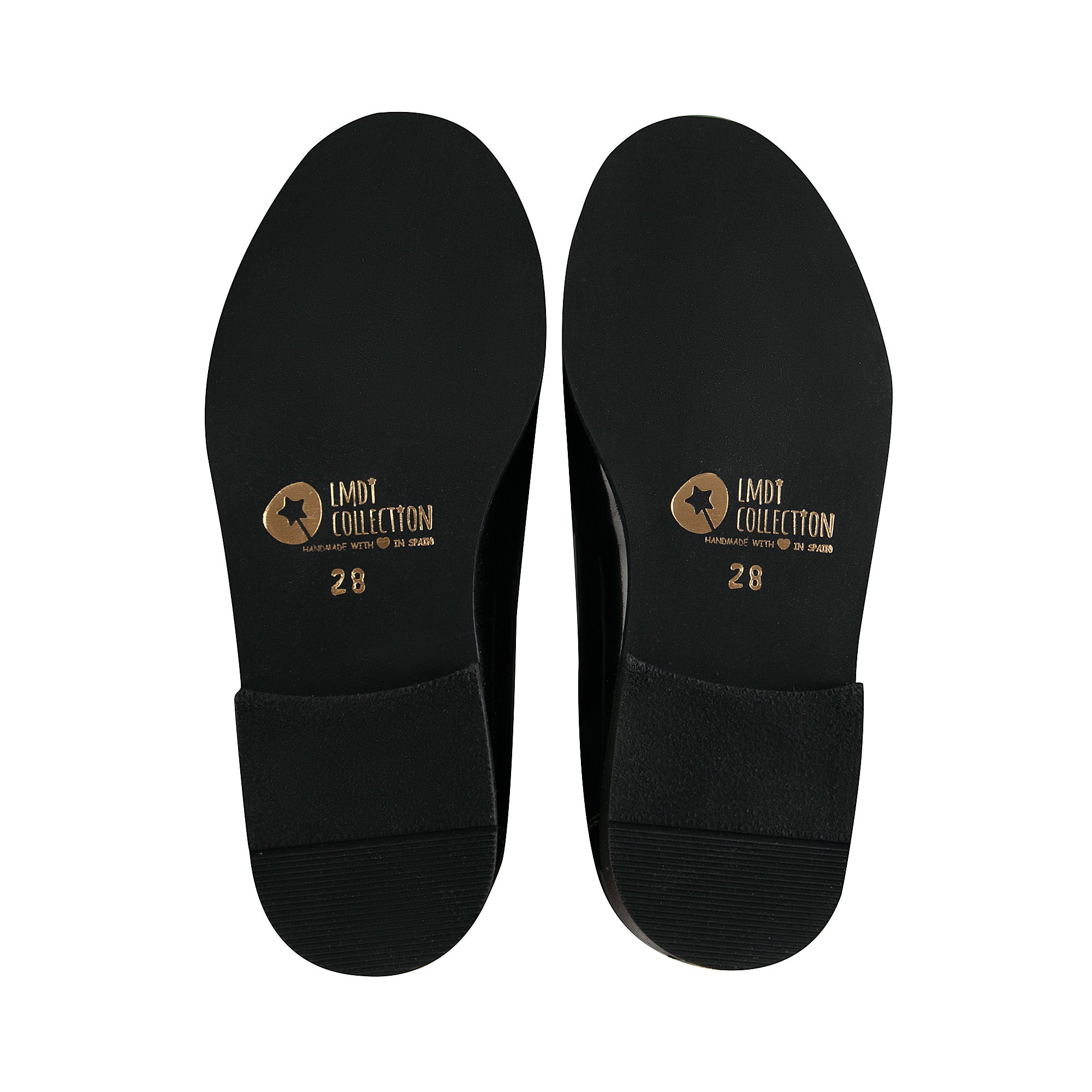 Girls Black Star Loafer Shoes