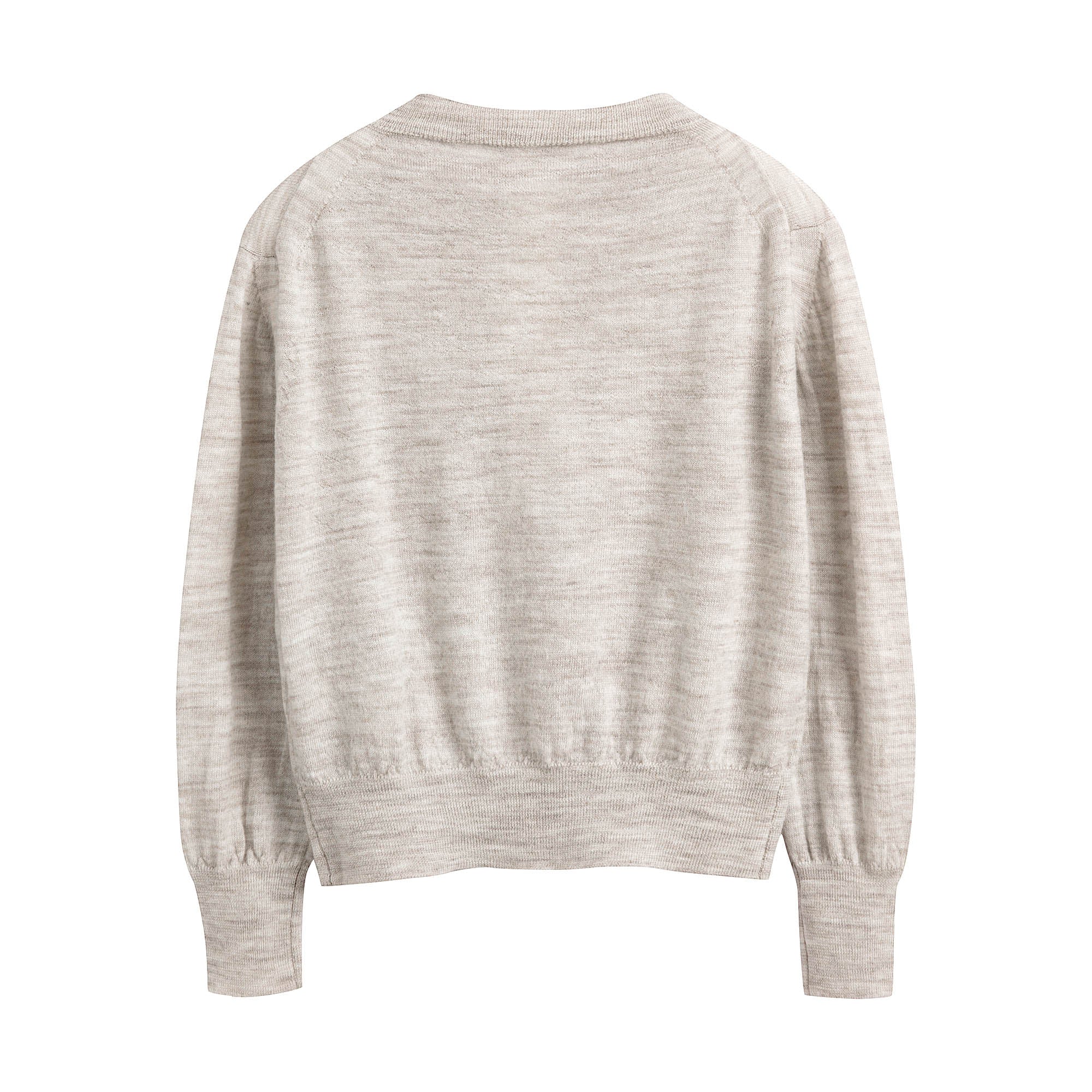 Girls Beige Wool Cardigan
