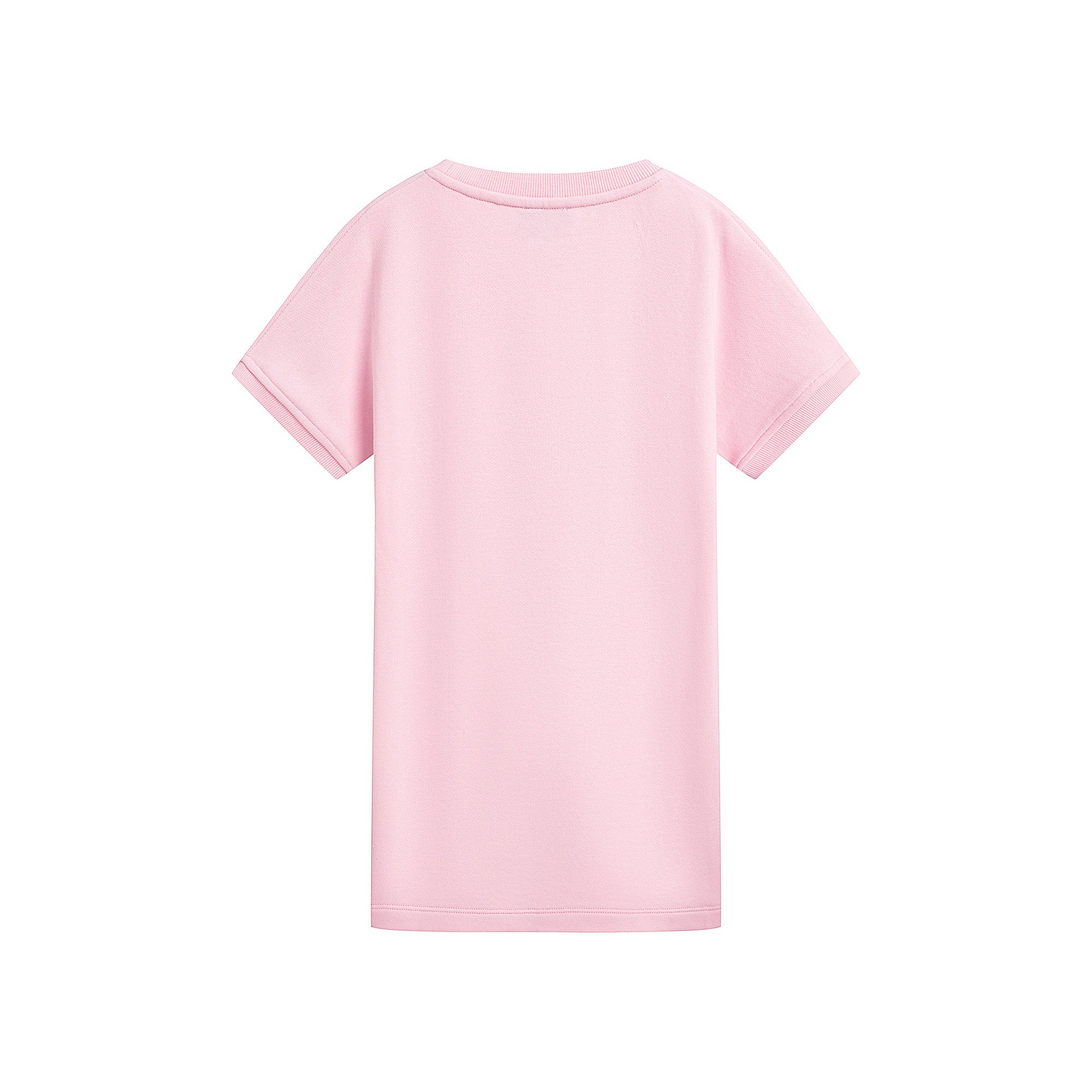 Girls Pink Circular Logo Cotton Dress