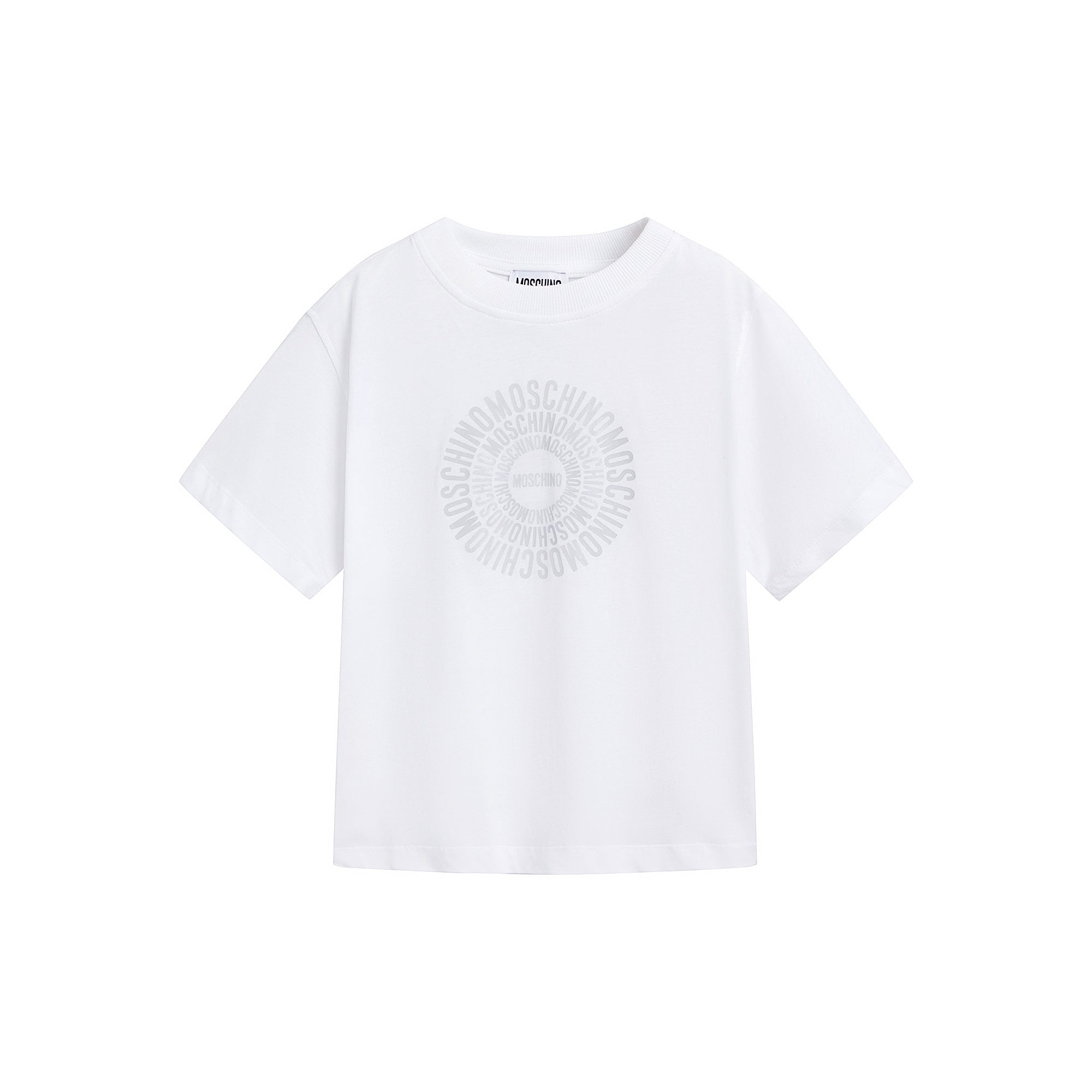 Boys White Circular Logo Cotton Set