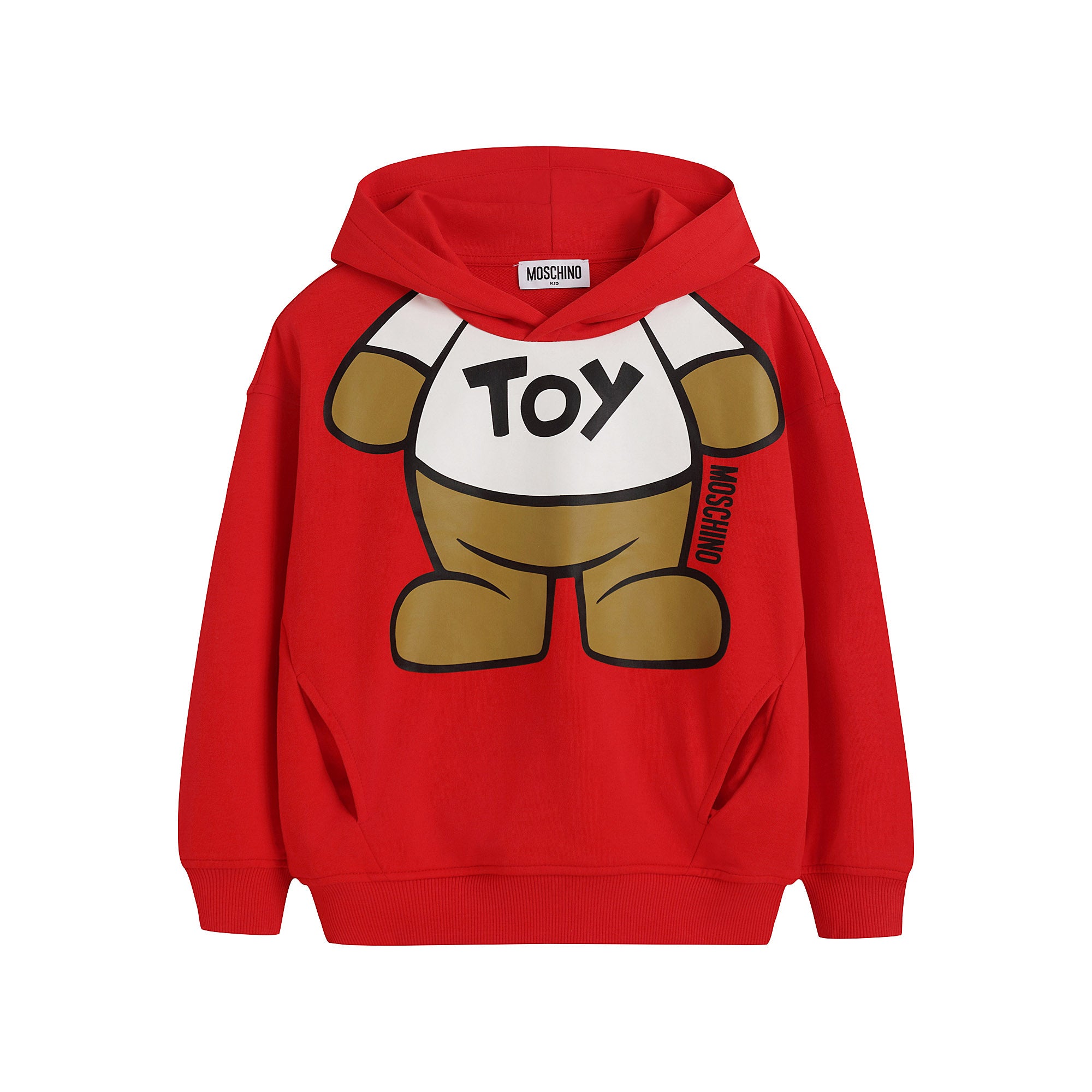 Boys & Girls Red Hooded Cotton Sweatshirt