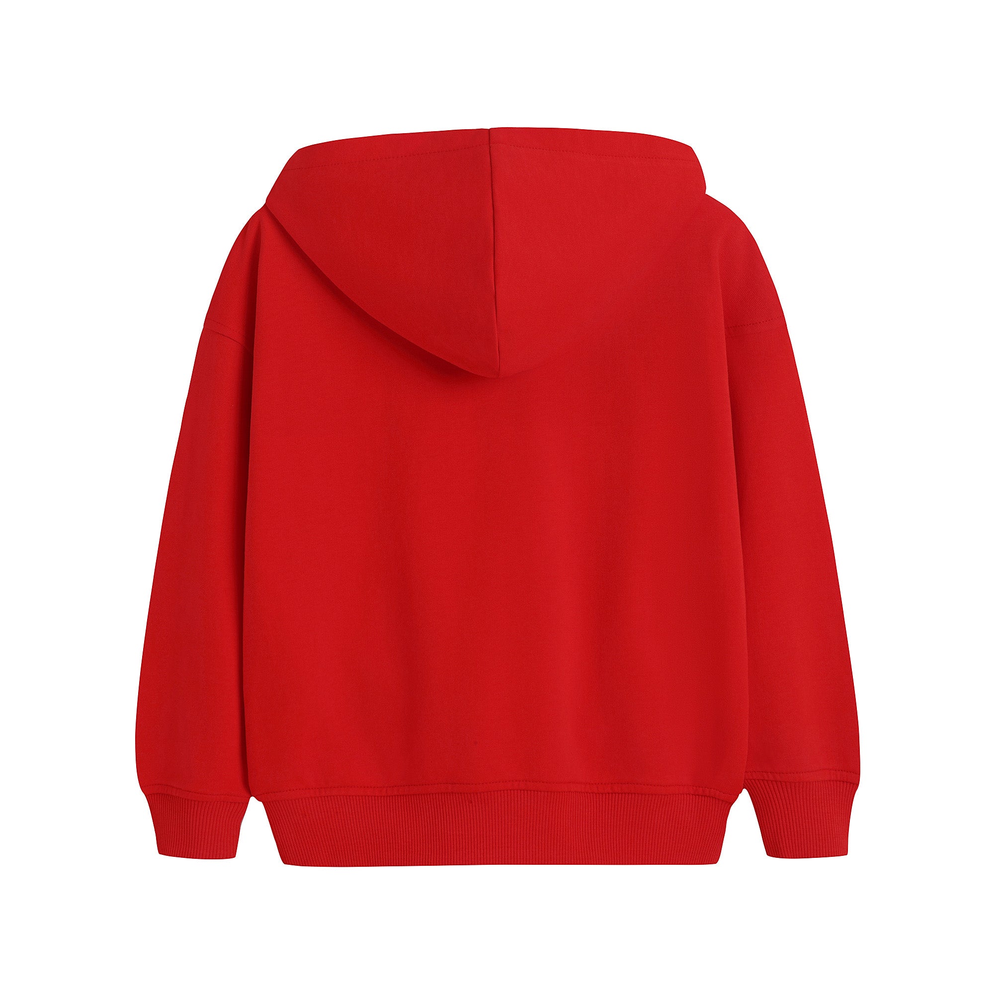 Boys & Girls Red Hooded Cotton Sweatshirt