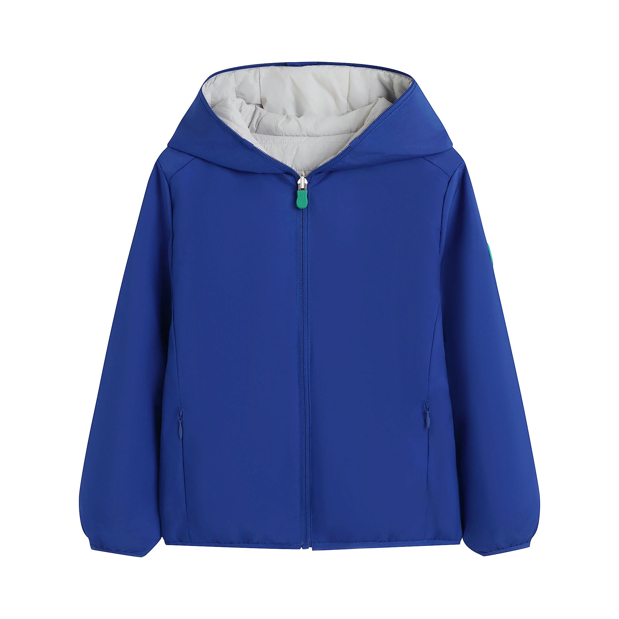 Boys & Girls Blue Hooded Reversible Padded Jacket