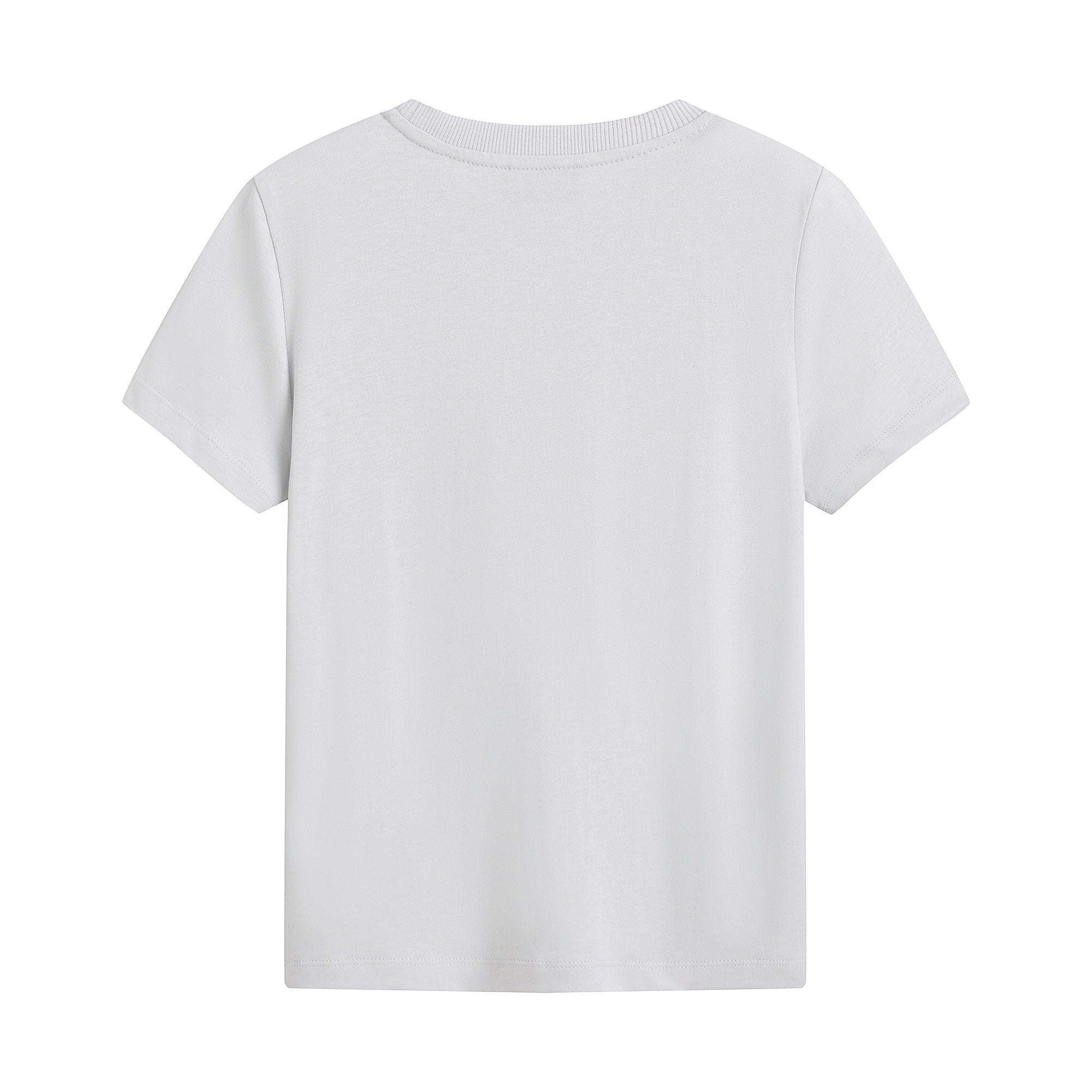 Boys Light Grey Logo Cotton T-Shirt