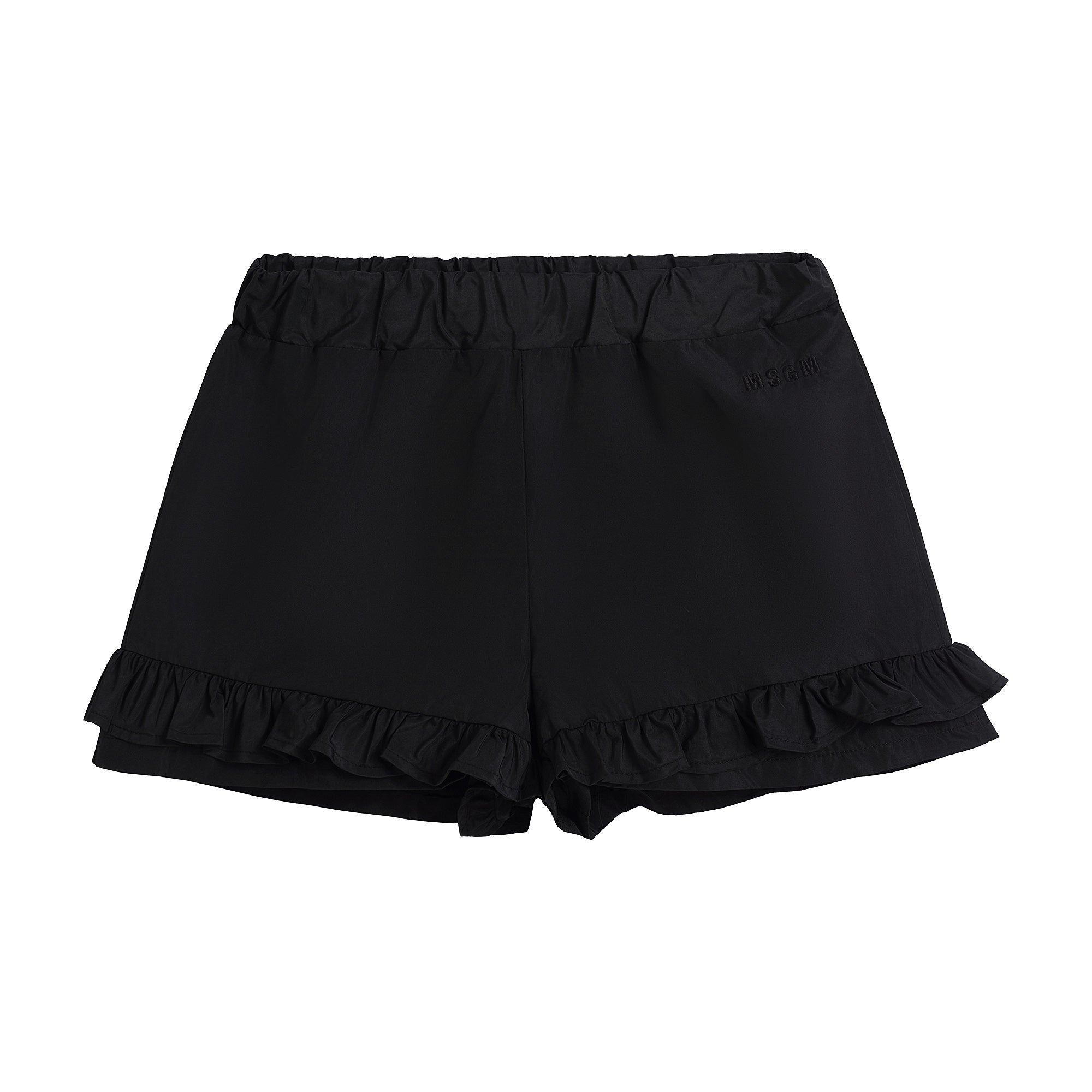 Girls Black Cotton Shorts