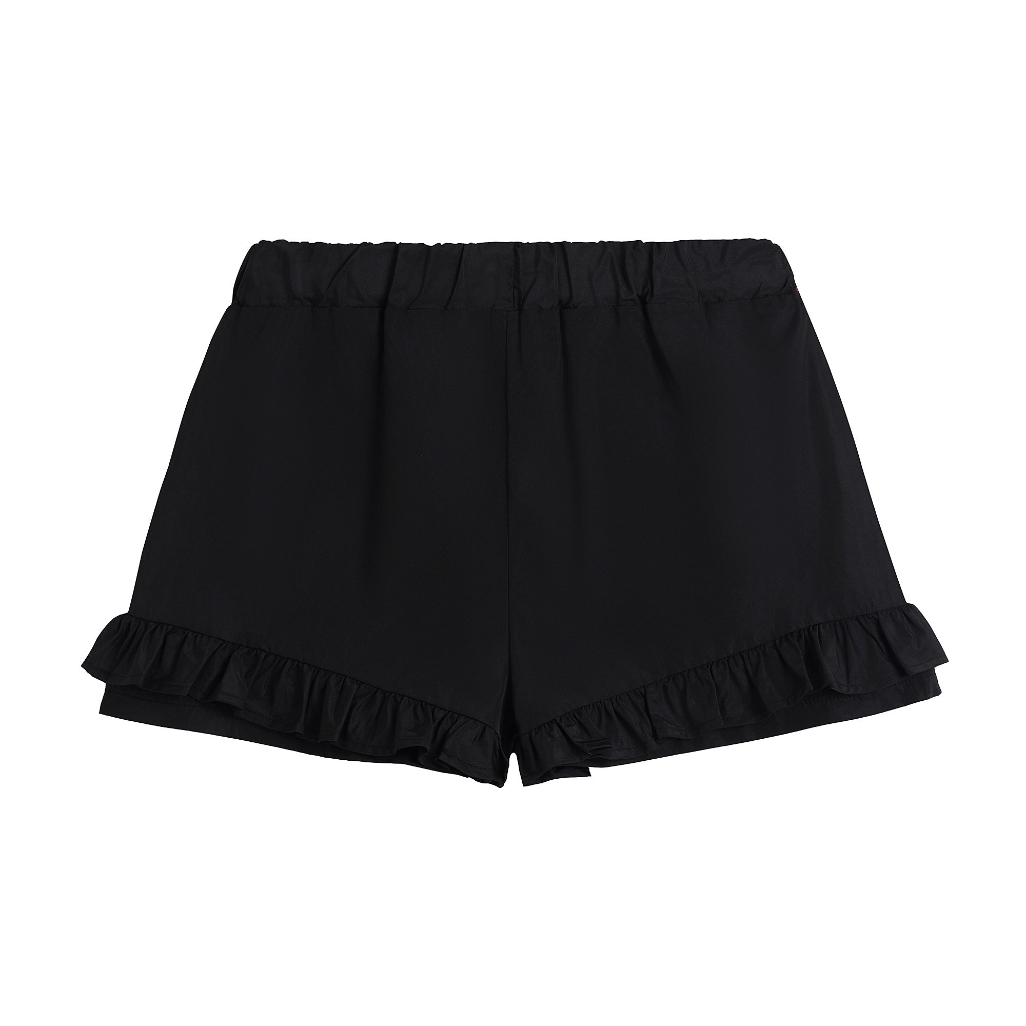 Girls Black Cotton Shorts